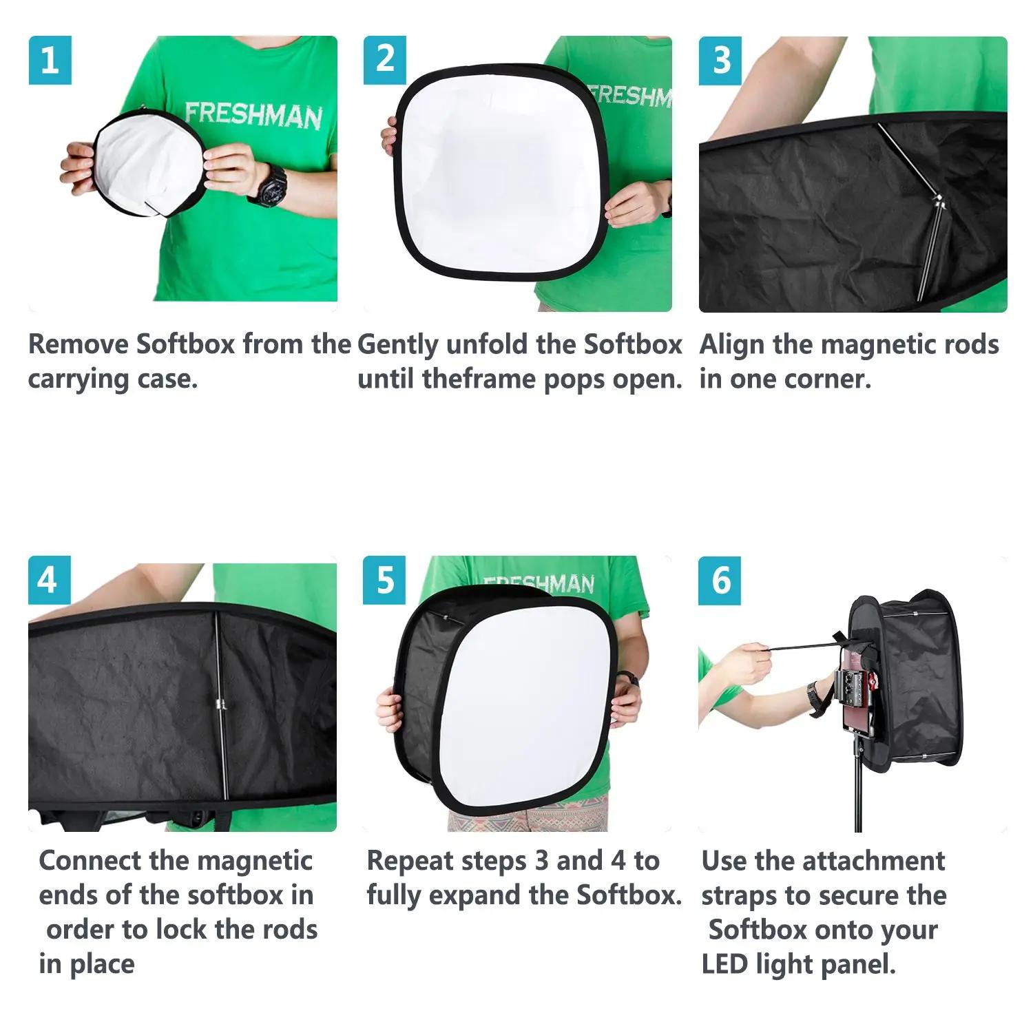 NEEWER pehme softbox NS-660 kahepakis stuudiovalgustuseks – pakend ja tarvikud