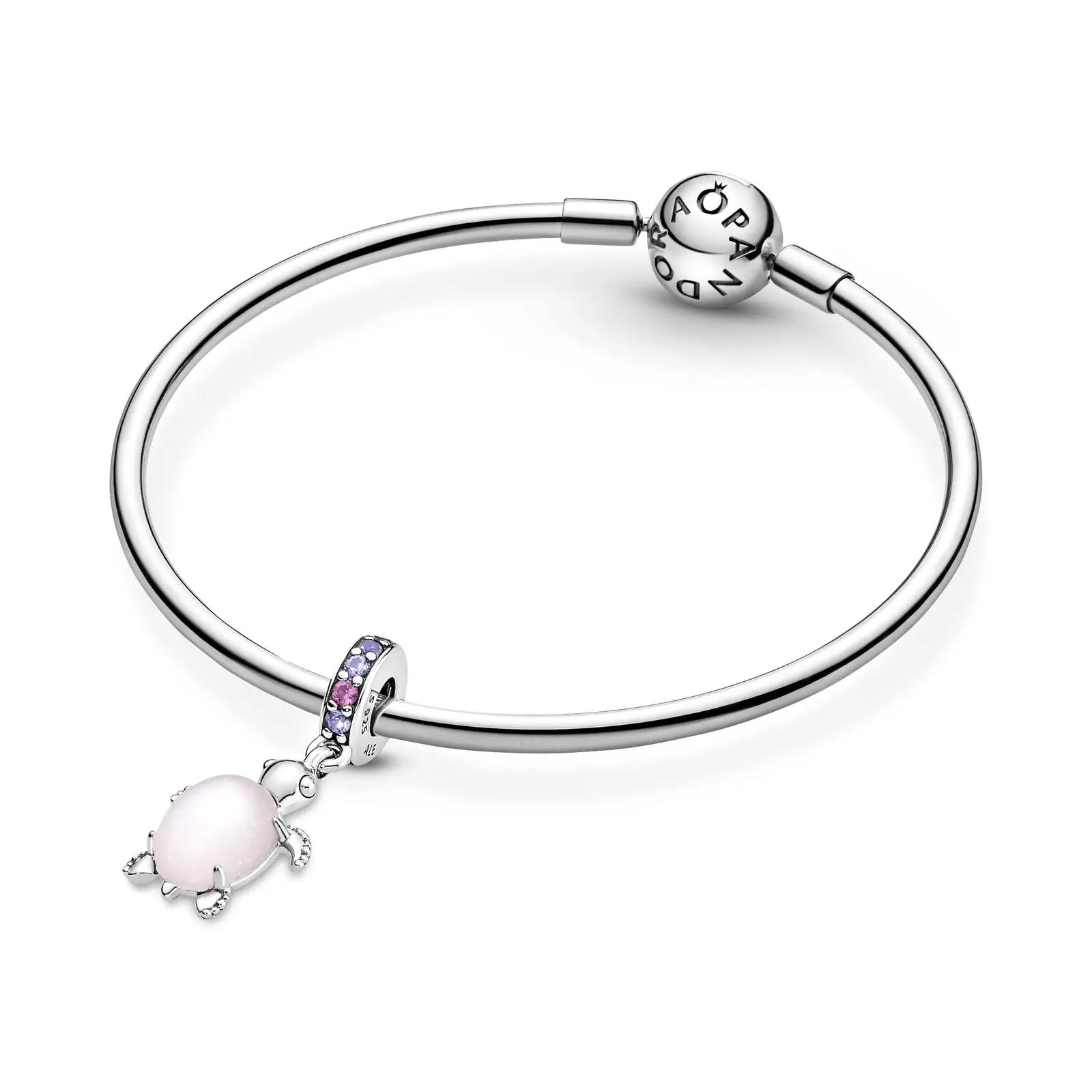 PANDORA roosa Murano-klaas merekilpkonn – särav ripats charm – lisavaade