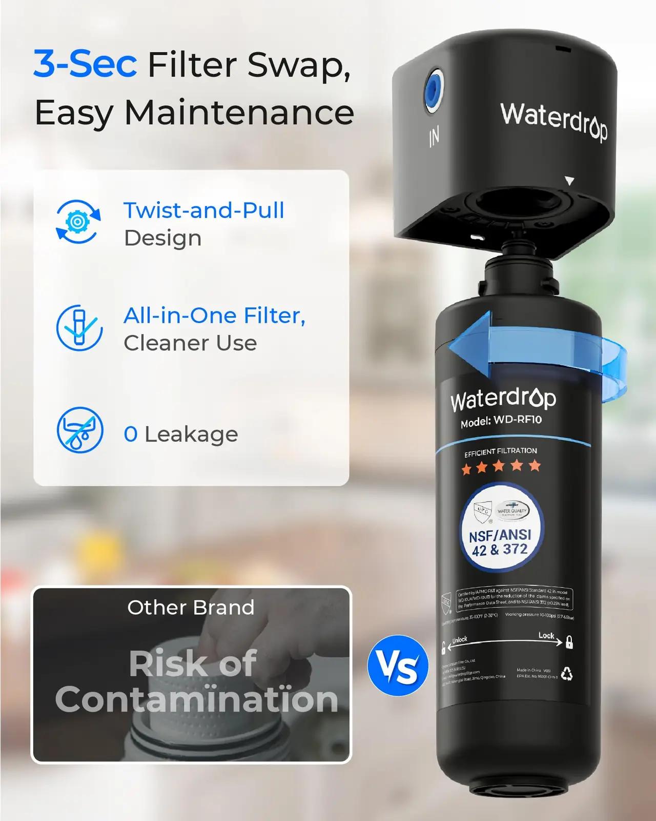 Waterdrop allapandav veefilter WD-10UA — puhas joogivesi kööki – pilt 7