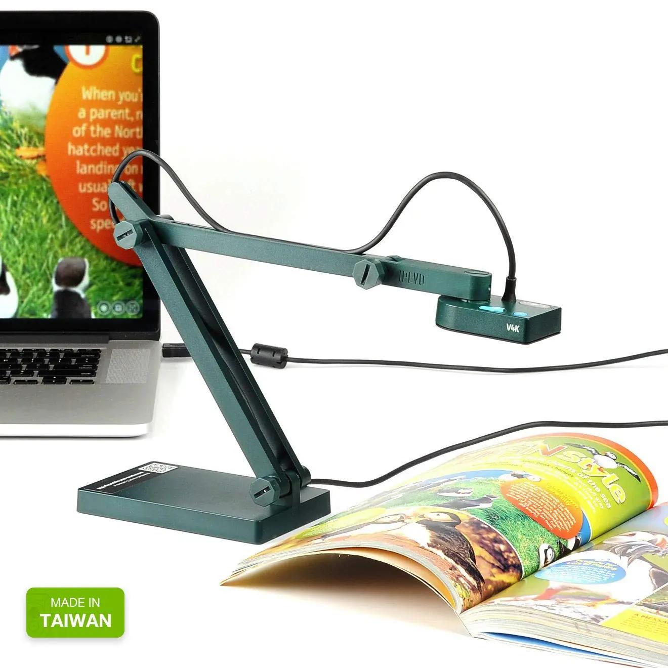 Ipevo dokumendikaamera V4K 8MP — terav materjalivaatlus ja – pakend ja tarvikud