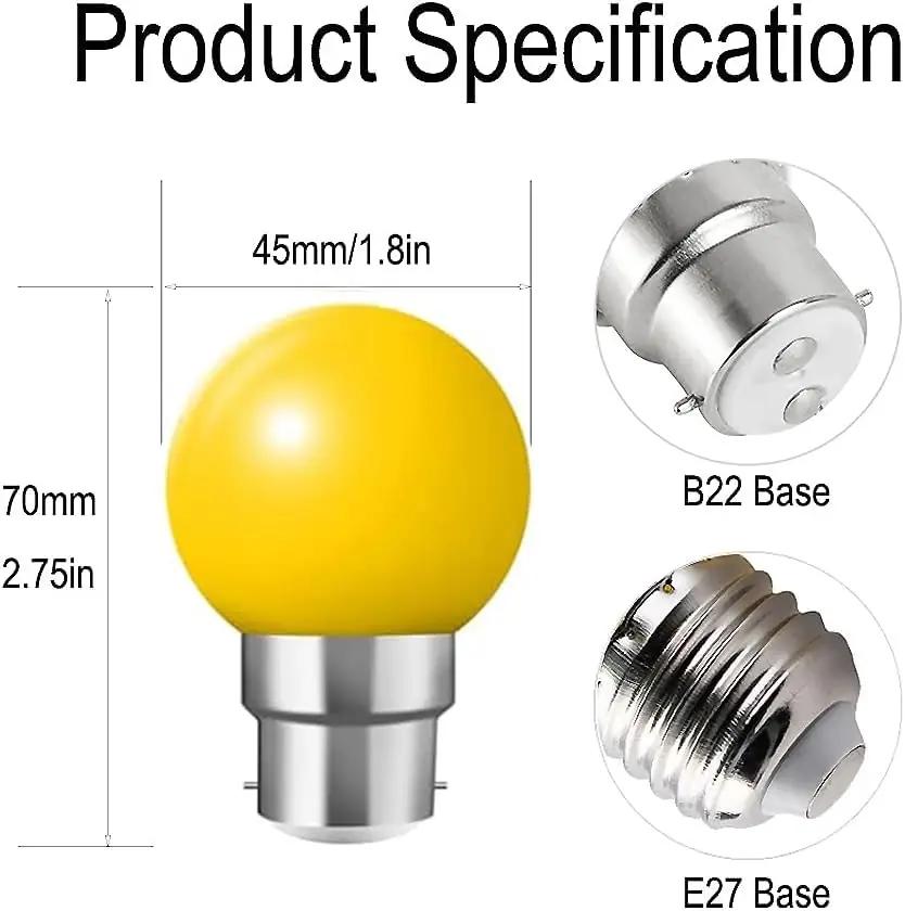 ZFQ värviline LED-dekorpirn B22, komplekt 10 tk, kollane – kasutusnäide