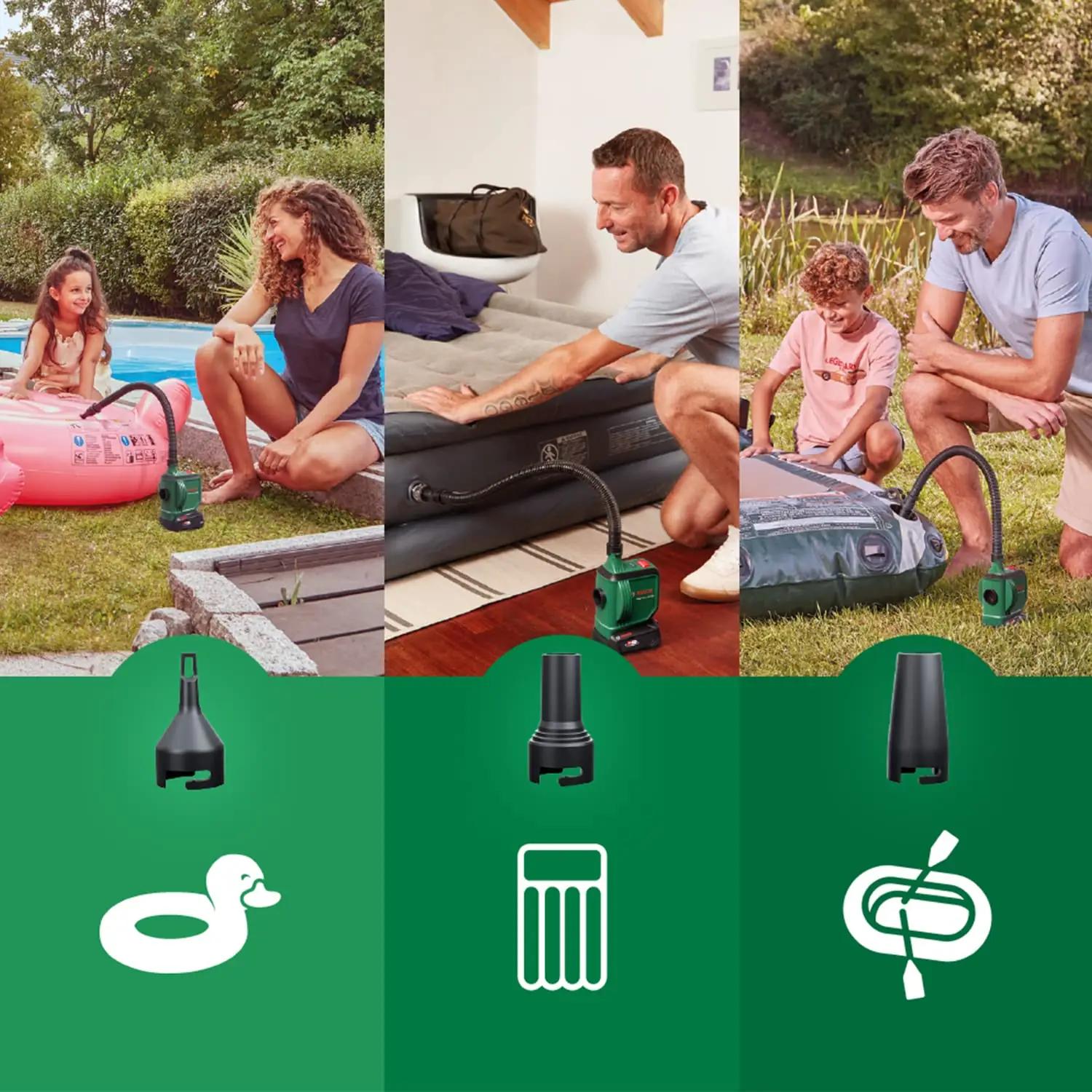 Bosch kaasaskantav elektriline õhupump EasyInflate 18V — kiire – kasutusnäide