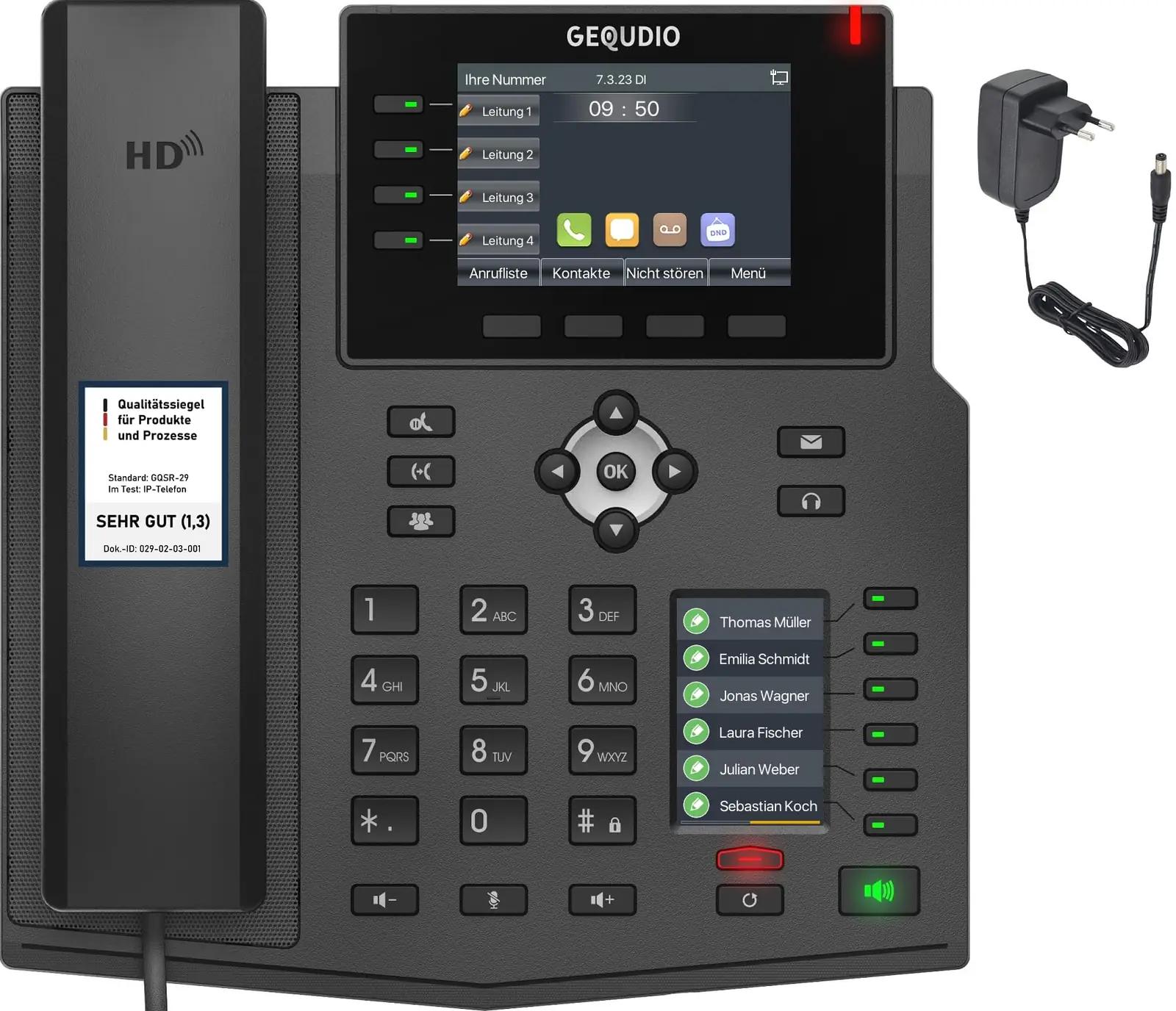 GEQUDIO VoIP-telefon WA9550 – premium käed-vabad ja kaks ekraani