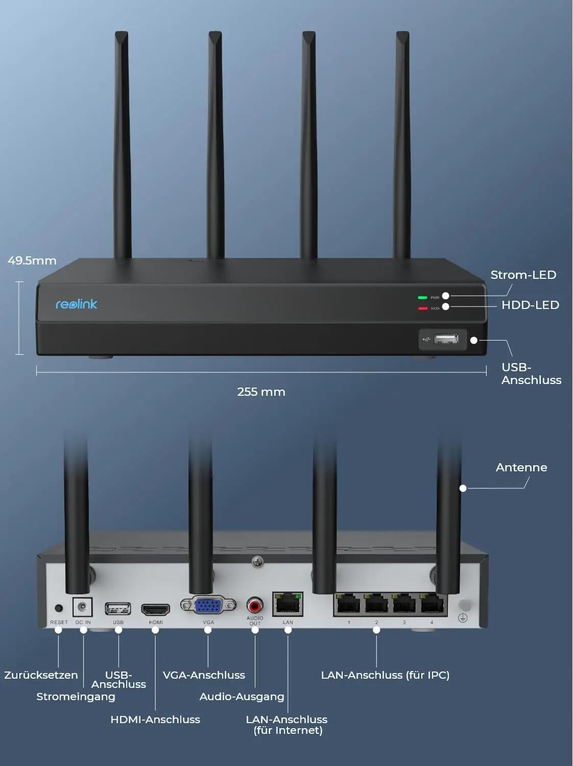 Reolink 12-kanaliline Wi‑Fi NVR — 2TB salvestus ja koduvalve – pilt 8