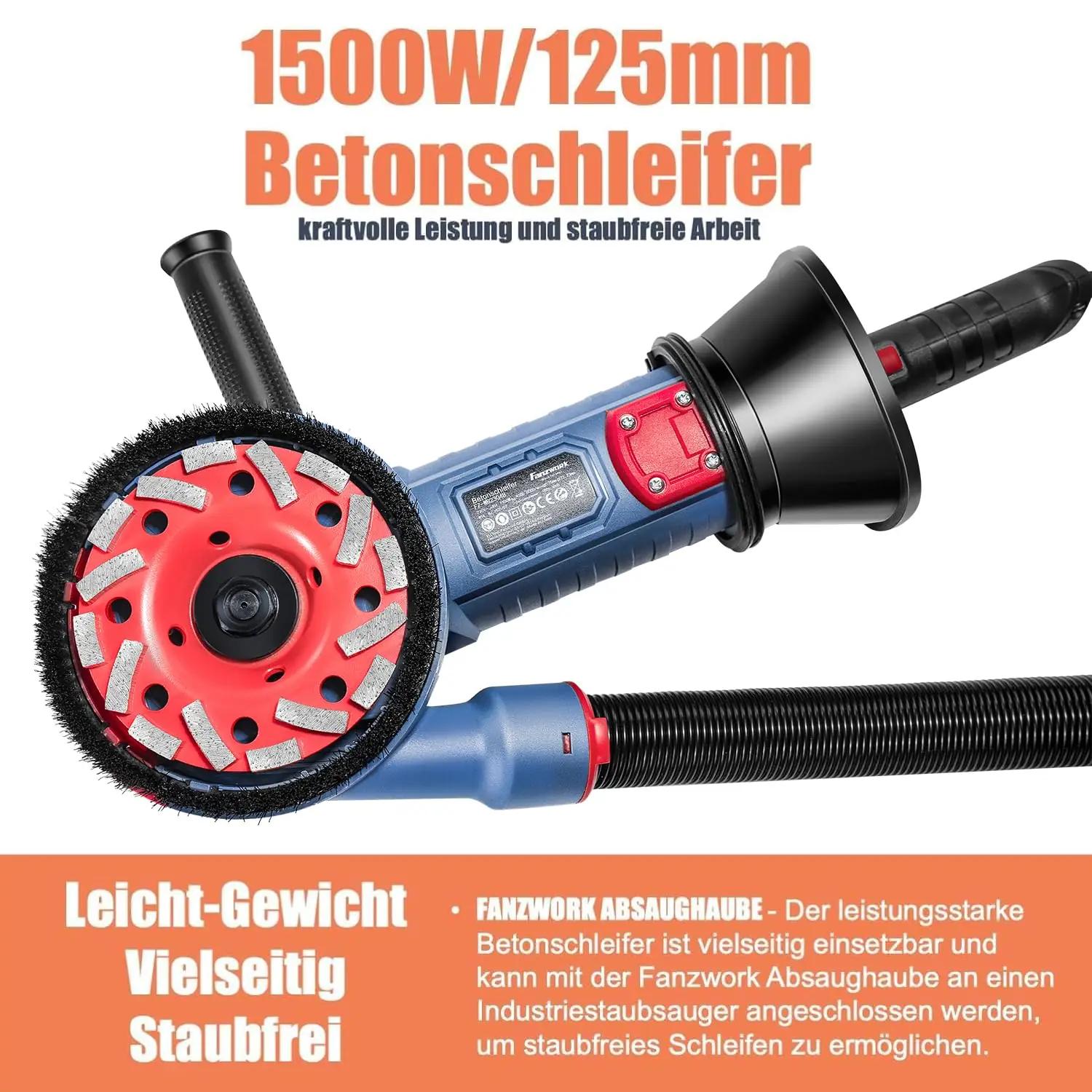 FANZTOOL betooni lihvija 1500W – tugev ja täpne tööriist – pakend ja tarvikud