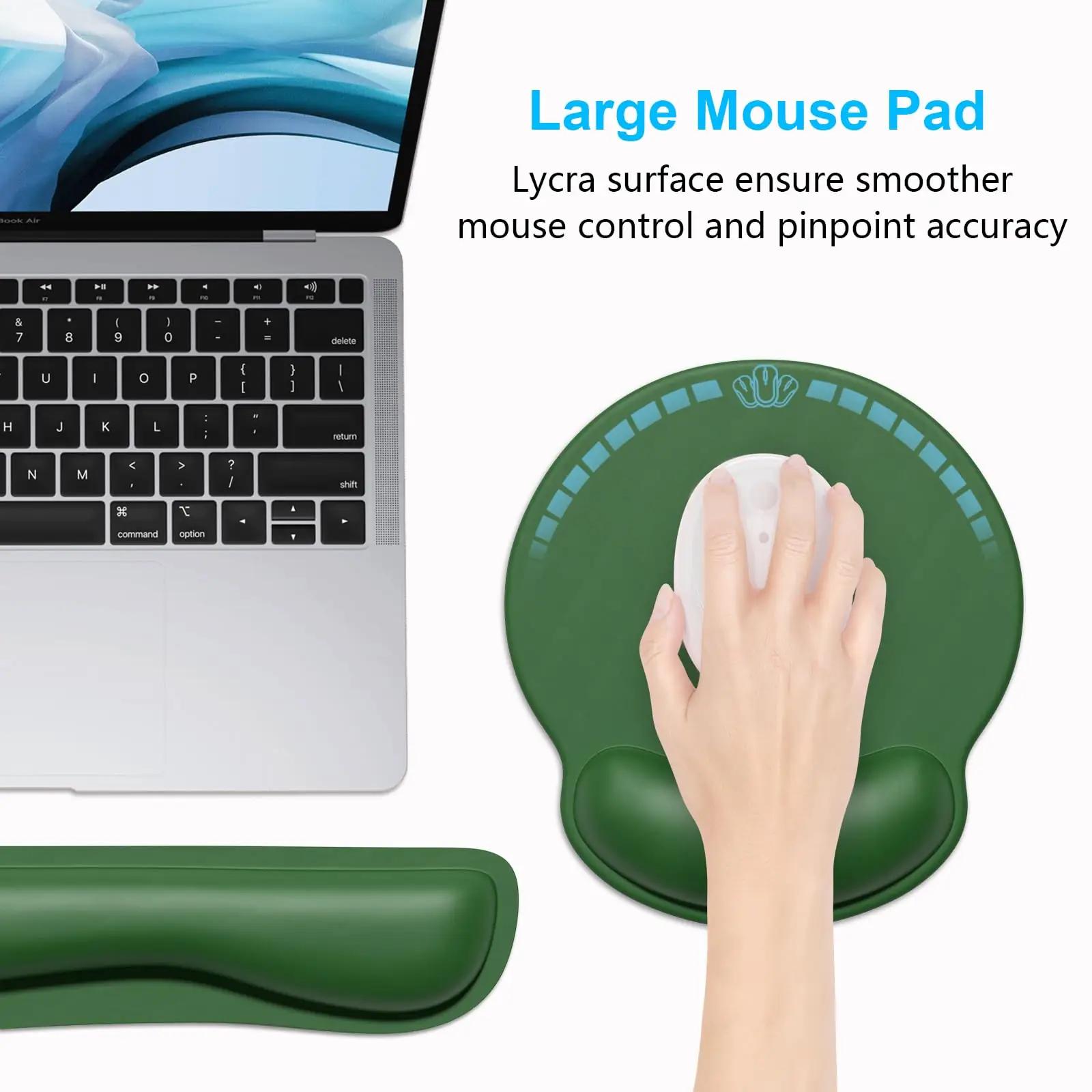 Dapesuom ergonoomiline käetugi ja hiirematt – mäluvaht, roheline – lisavaade