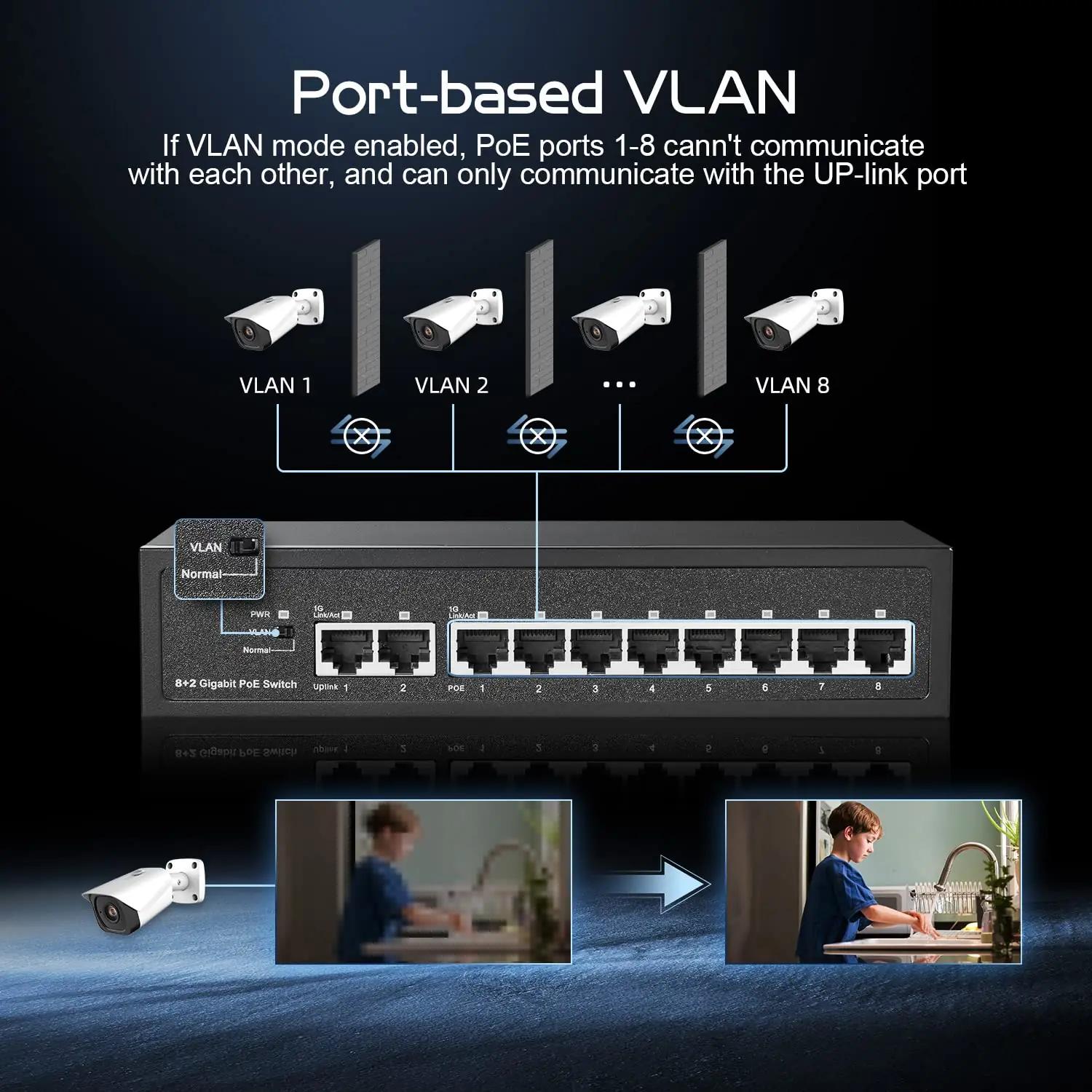 Binardat metallkorpus — 10 pordi Gigabit POE lüliti kodu- ja – pilt 7