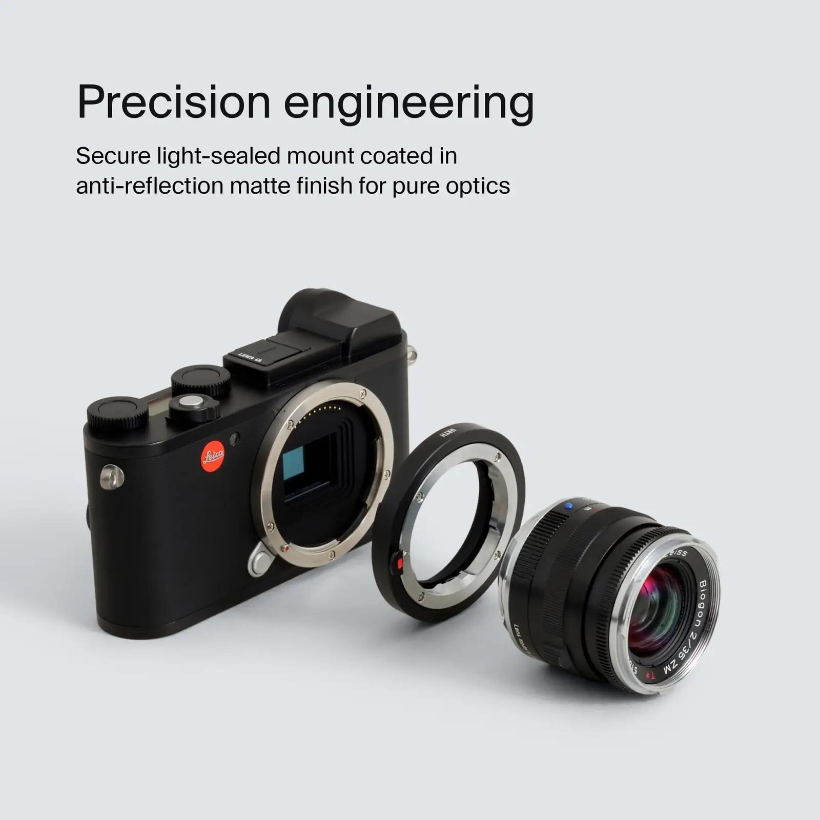 Urth alumiiniumadapter Leica M objektiivile — täpne ühilduvus – kasutusnäide