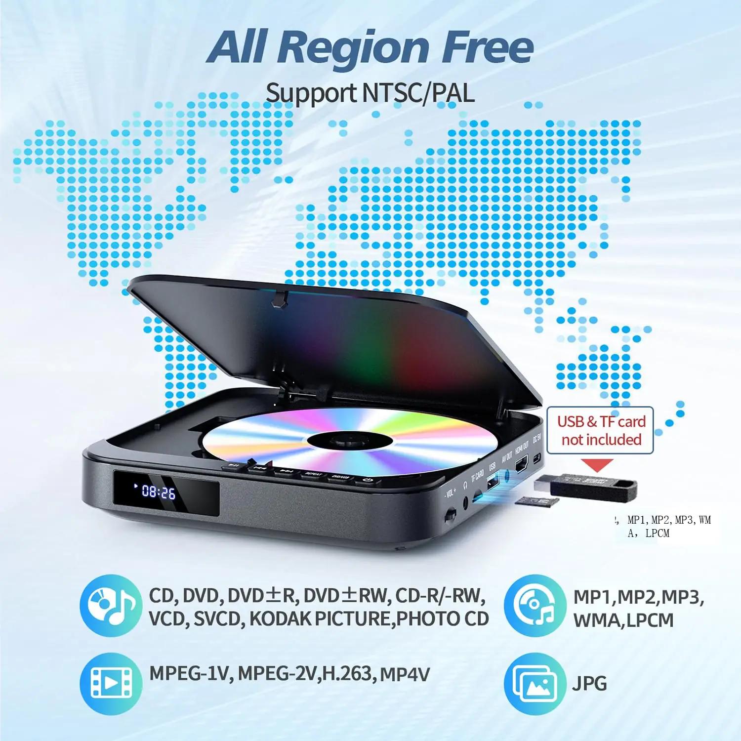 DESOBRY kompaktne mini DVD-mängija HDMI 1080P koduseks kasutuseks – pakend ja tarvikud