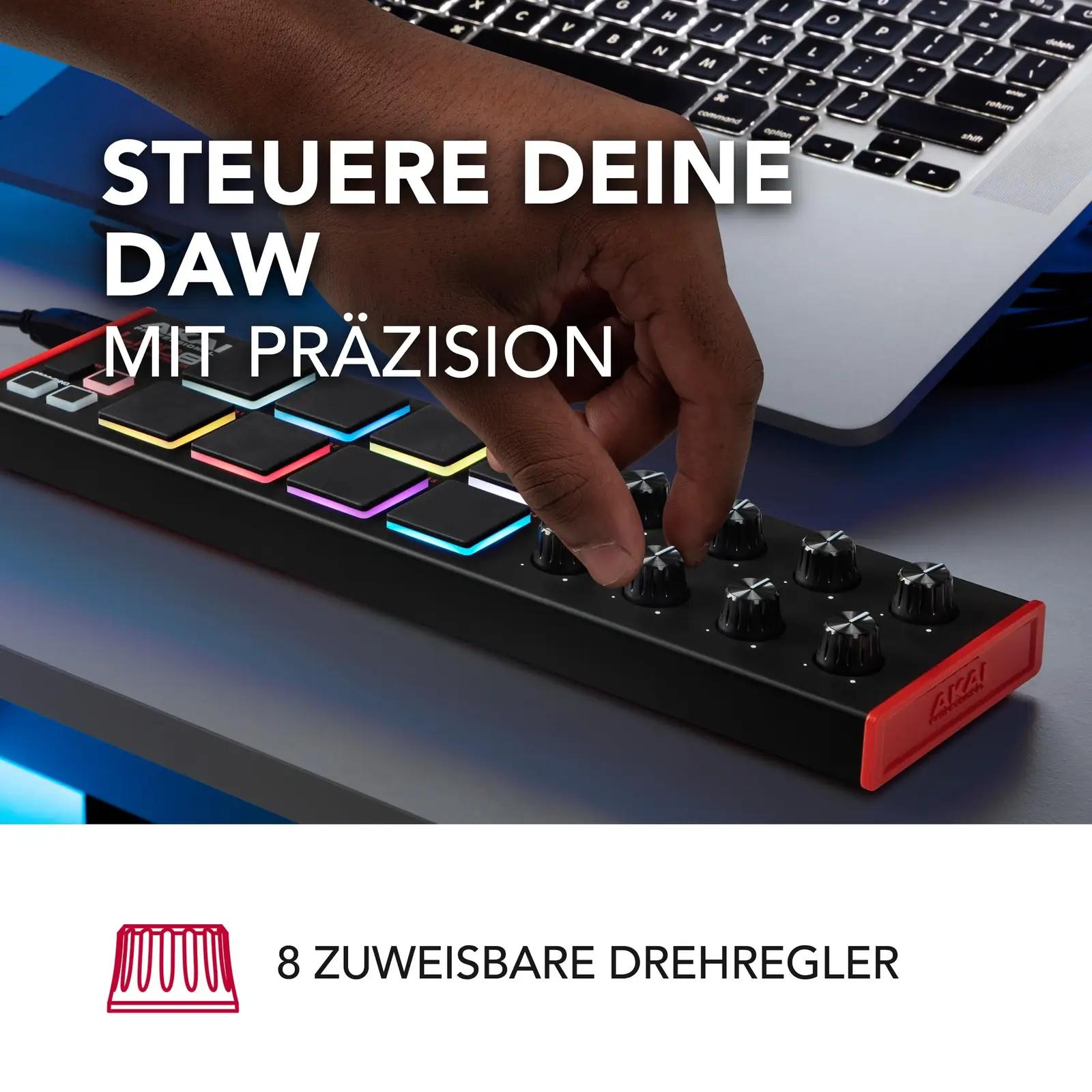 Akai Professional kompaktne pad-kontroller stuudio ja live – pakend ja tarvikud