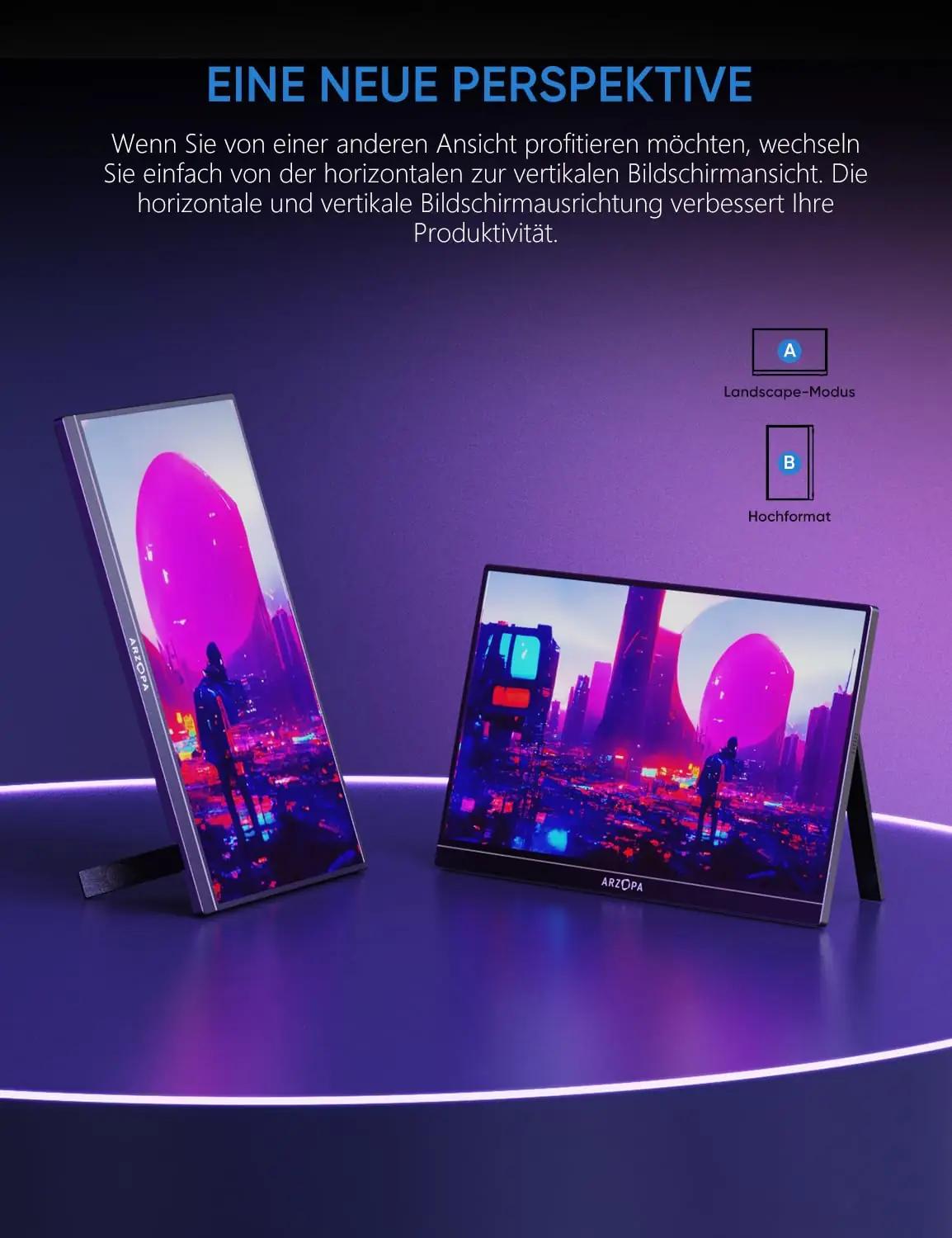 ARZOPA õhuke 16,1″ kaasaskantav monitor – ideaalne mängimiseks – kasutusnäide