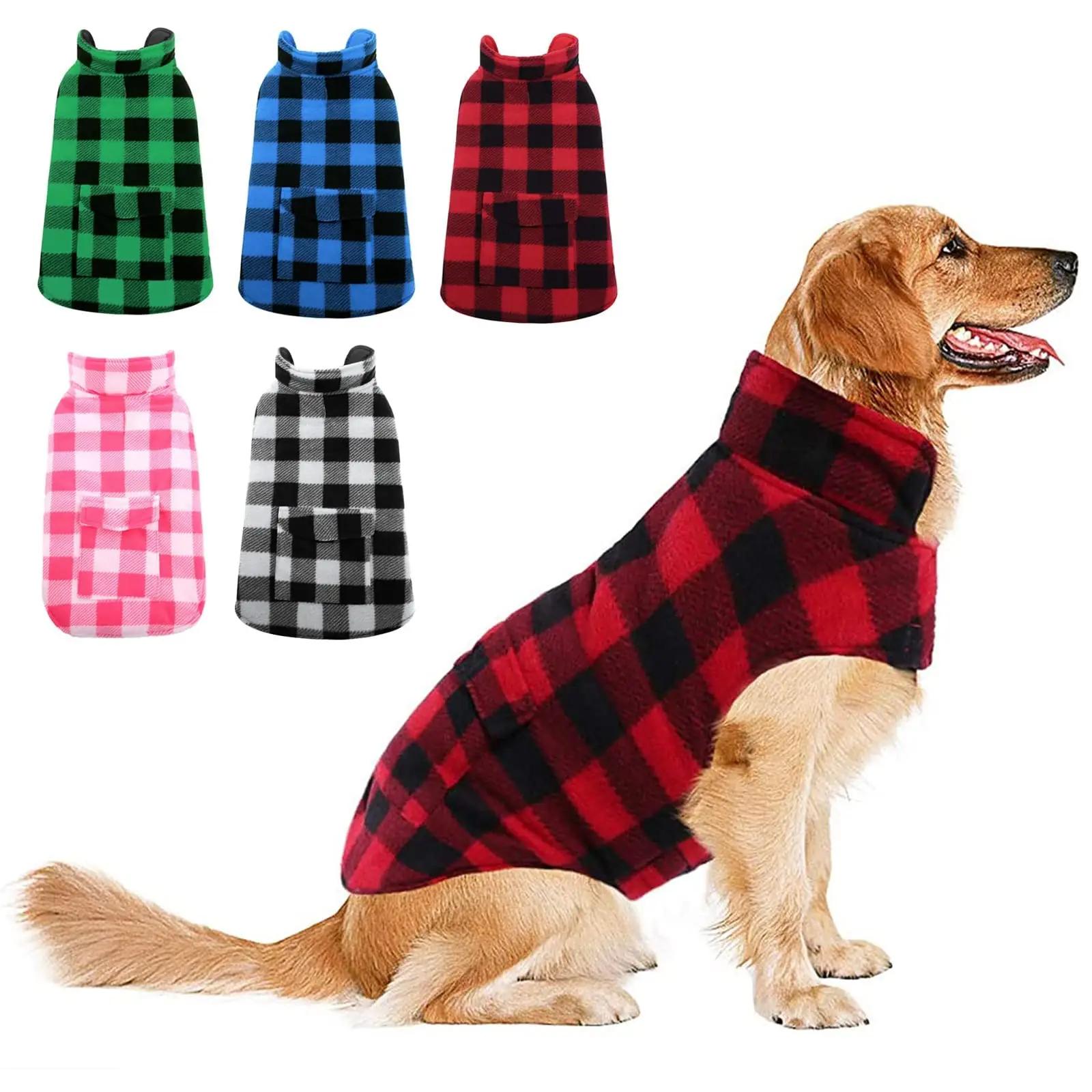 ASENKU Dog Plaid Pocket Coat Red XXXL talvejope ja -mantlid – toote esivaade