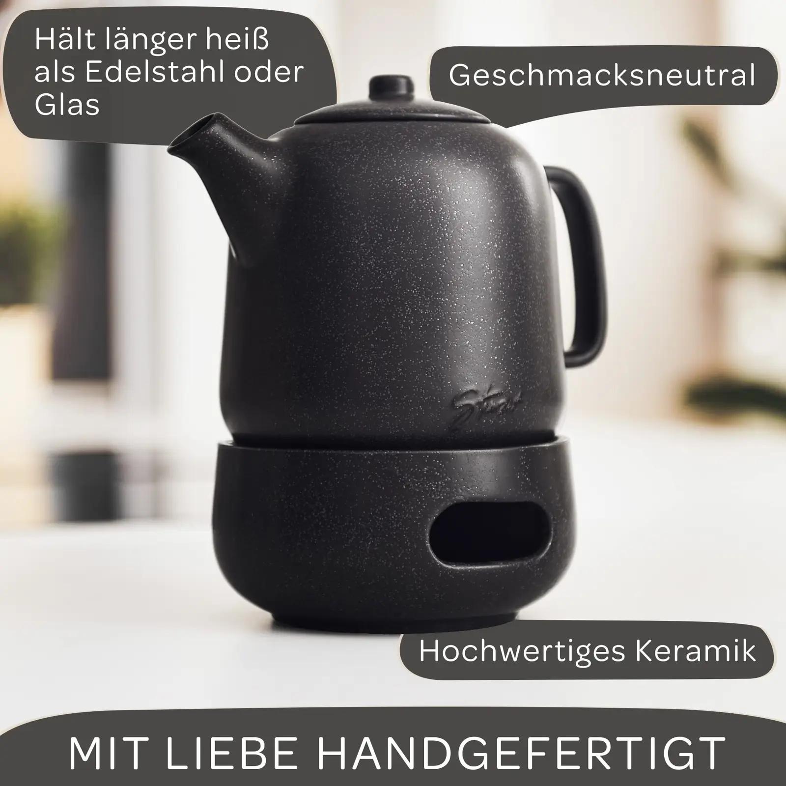 Steinzeit keraamiline teekann 1,3 l koos stövcheniga – detailne vaade