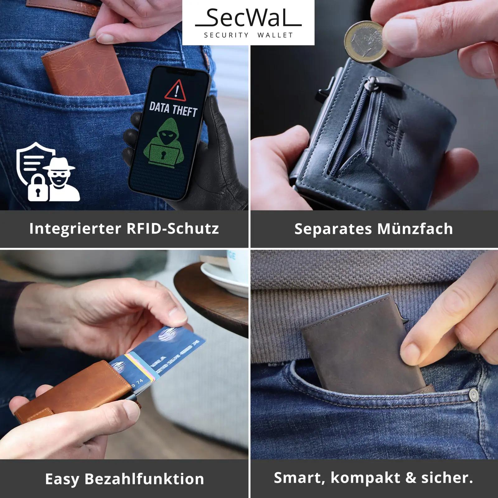 SecWal ehtnahast väike RFID-kaarditasku – diskreetne kingiidee – pilt 7