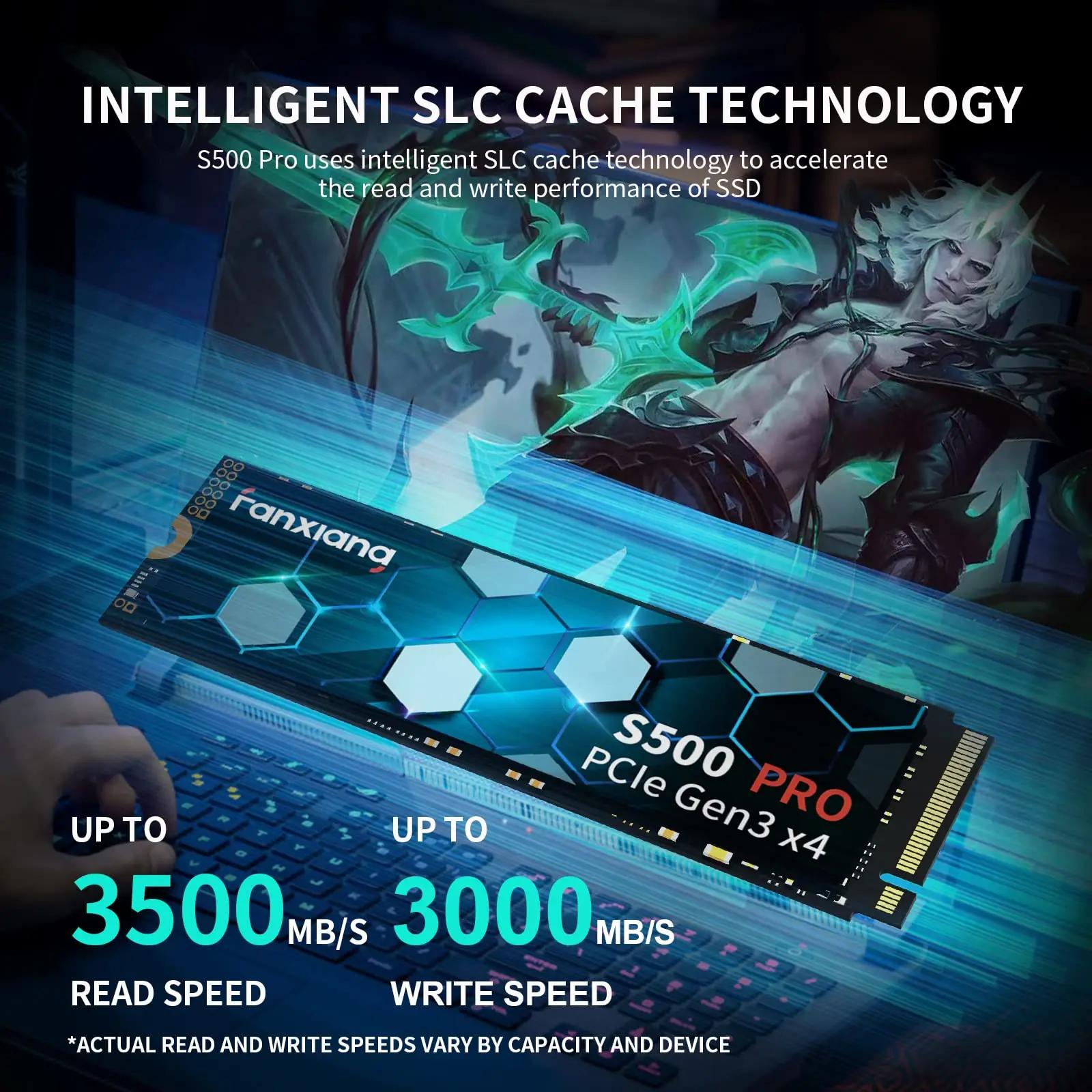 fanxiang S500 Pro - 256gb m.2 ssd – detailne lähivaade