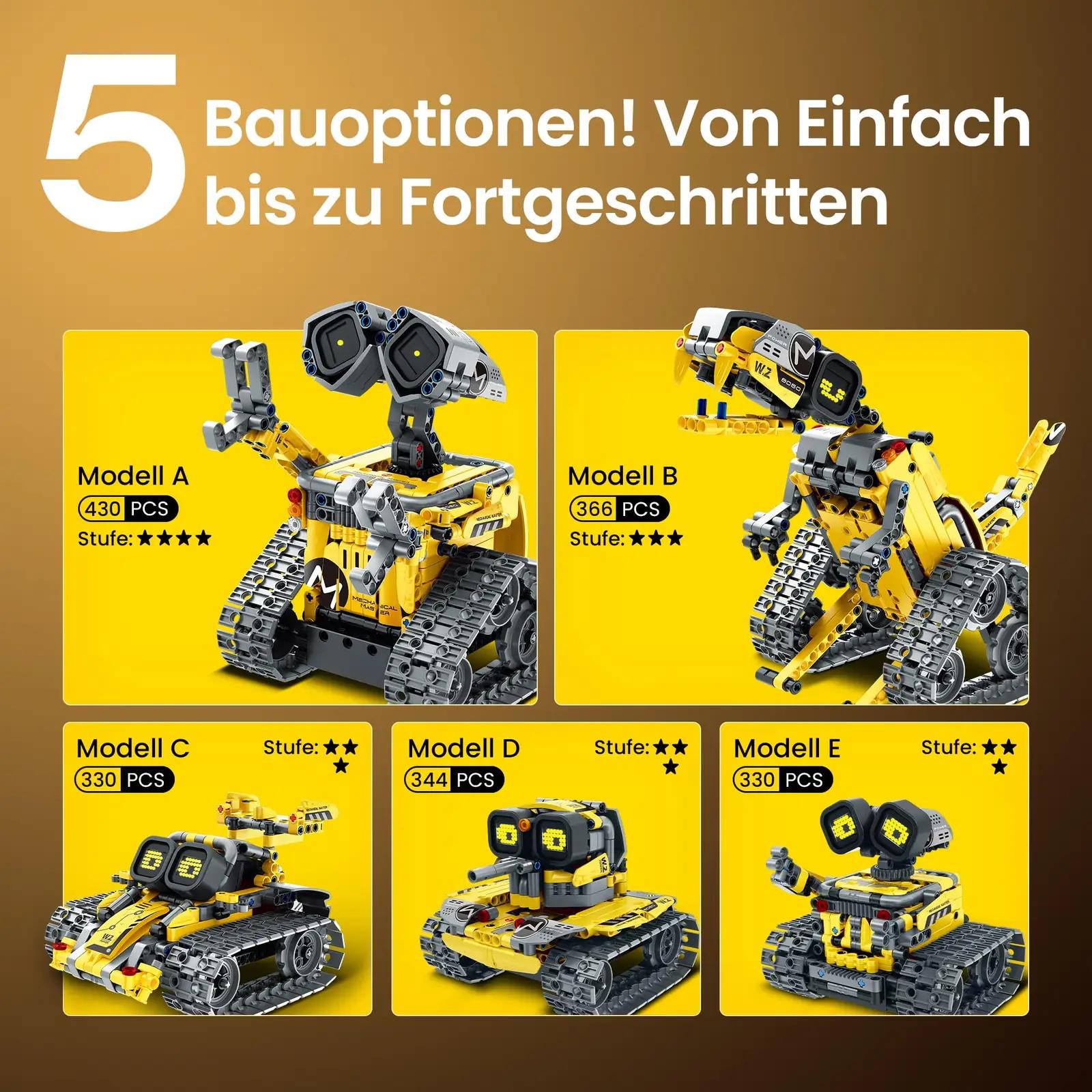 Sillbird kollane 5-in-1 programmiga robot — loov mänguasi – pilt 6