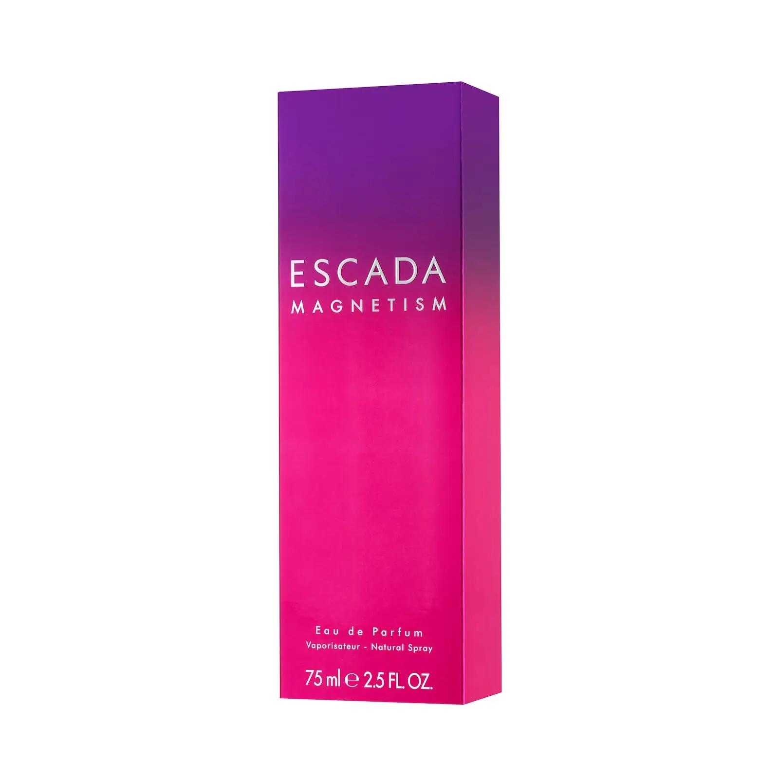Escada naiselik ja püsiv parfüüm 75 ml — Magnetism – pakend ja tarvikud
