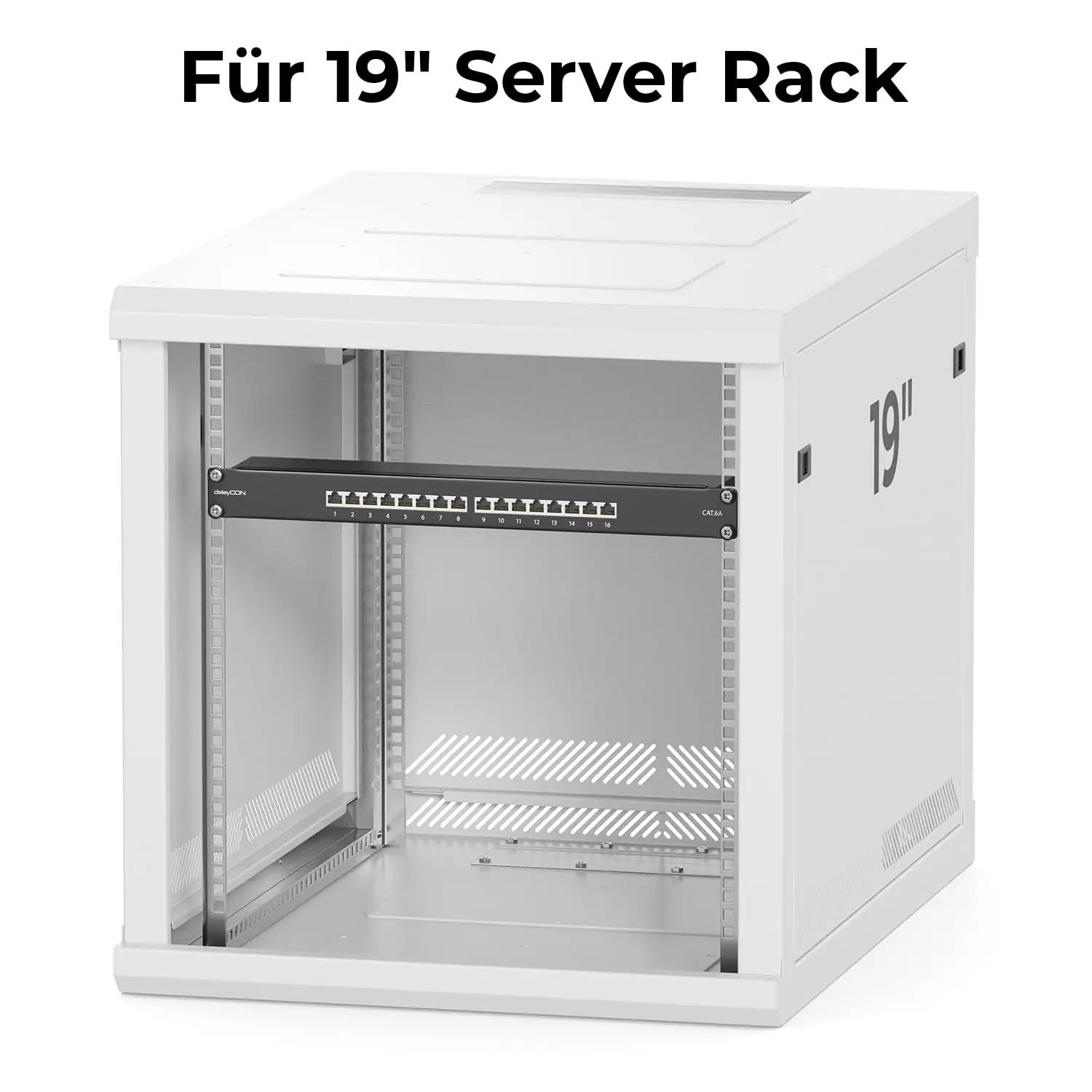 deleyCON CAT6a 16-portine metallist patchpanel – rack-montaaž – pilt 7