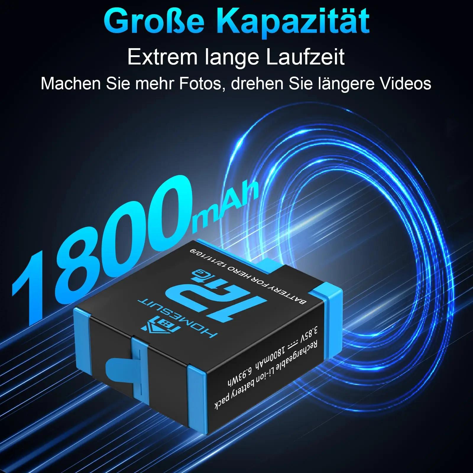 Homesuit laadimiskomplekt: 3x 1800mAh akut ja Type-C laadija – pakend ja tarvikud