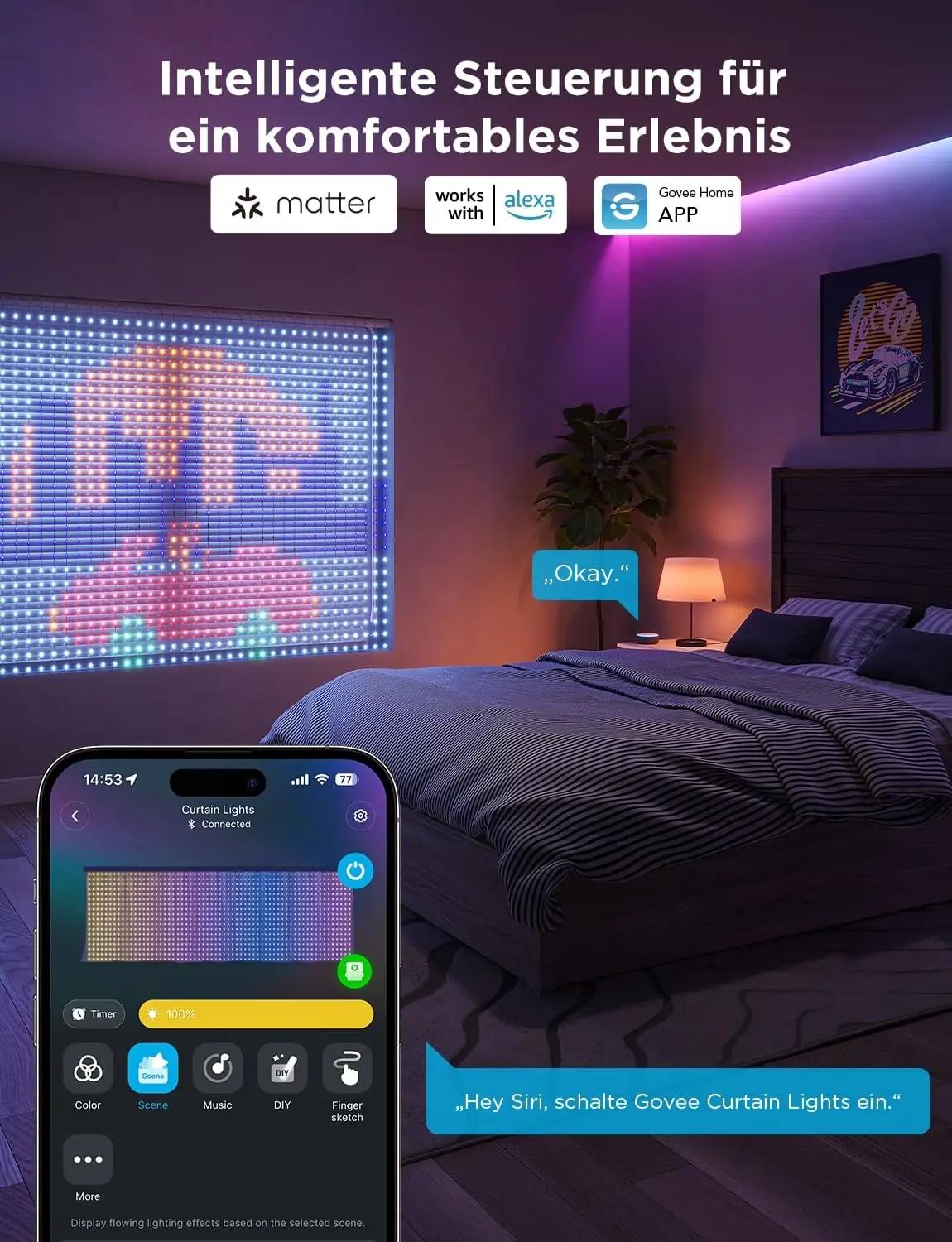 Govee LED-virtenurk 1,5×2 m — RGBIC dekoratiivvalgus kingituseks – pilt 9