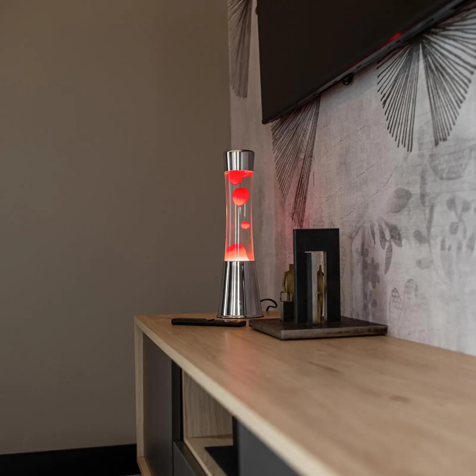 FISURA elegantsne lava-lamp punase lavaga — dekoratiivne – kasutusnäide