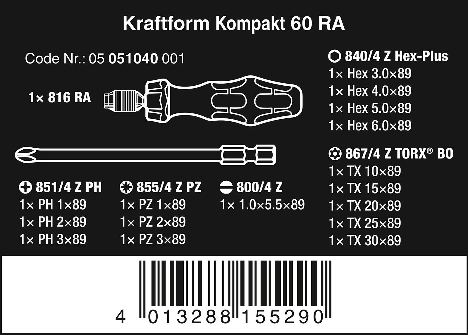 Wera vastupidav kruvikeerikute komplekt — mitmekülgne tööriist – detailne vaade