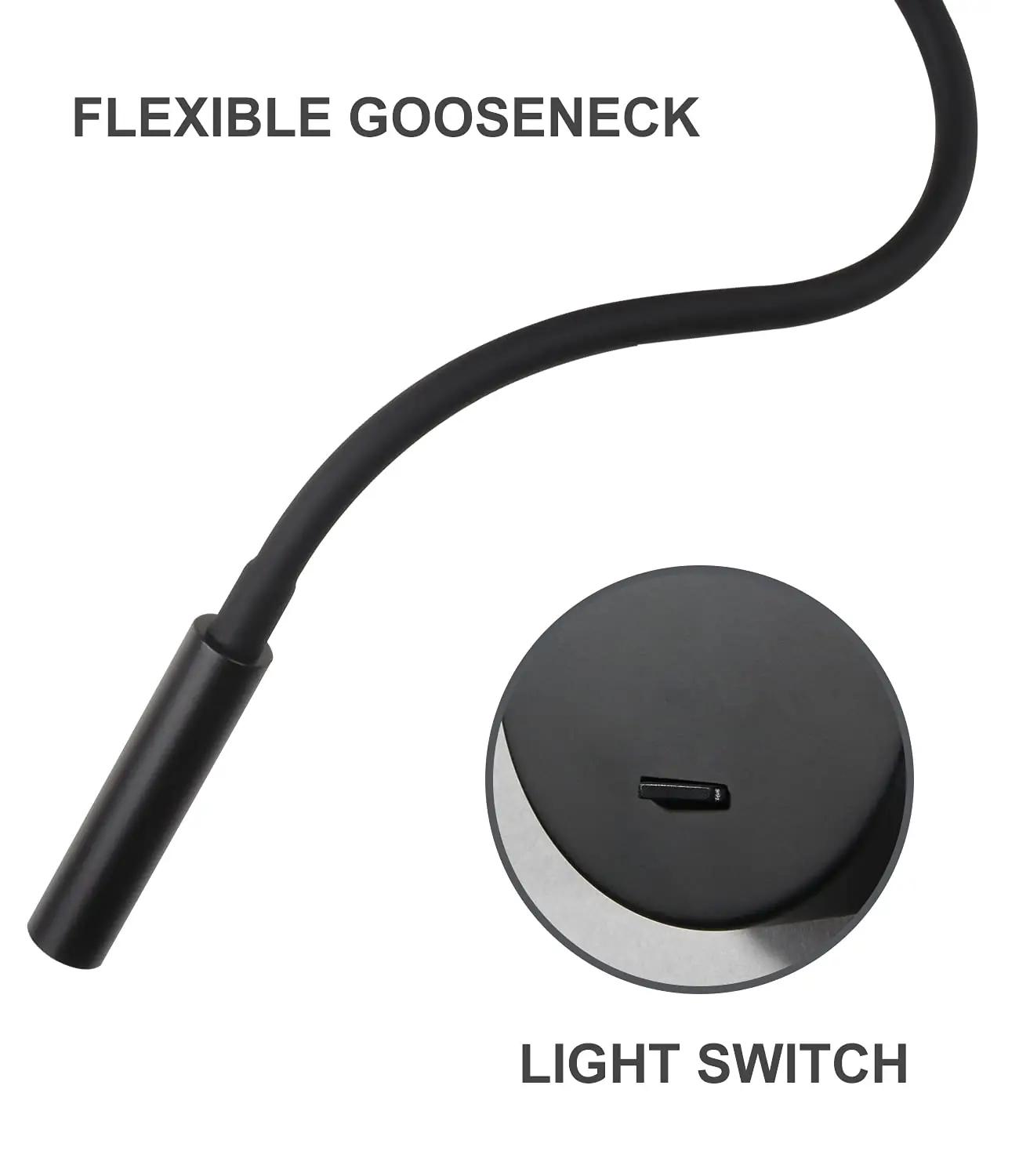DAWALIGHT must alumiiniumist lugemislamp kahe otsaga – lisavaade