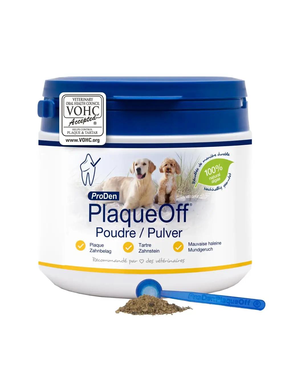 ProDen PlaqueOff algaasipulber 420 g – hammaste hooldus lemmikule