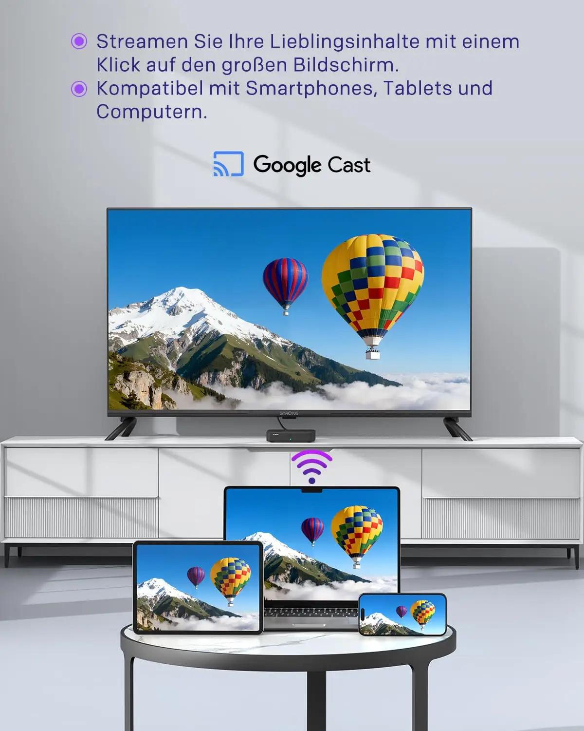 STRONG 4K Android TV Box — HDR10+ ja Dolby heliga – pakend ja tarvikud