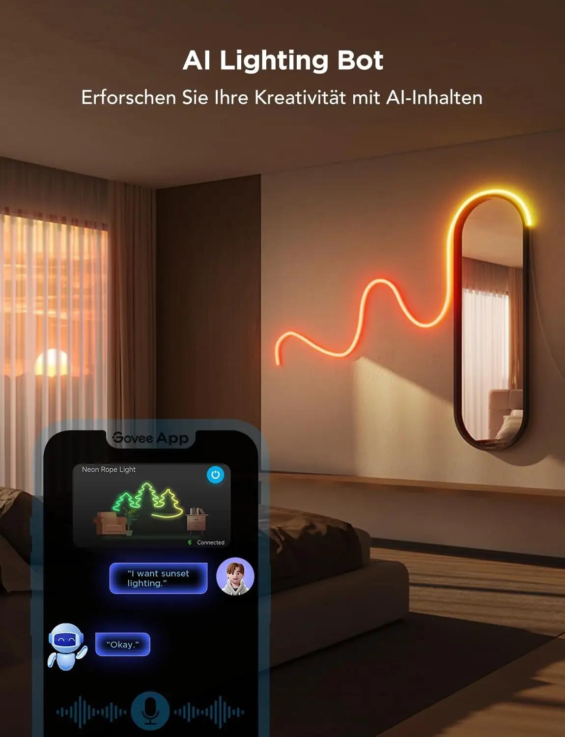 Govee silikoonne Neon Rope Light 5m – painduv seinakaunistus – pilt 8