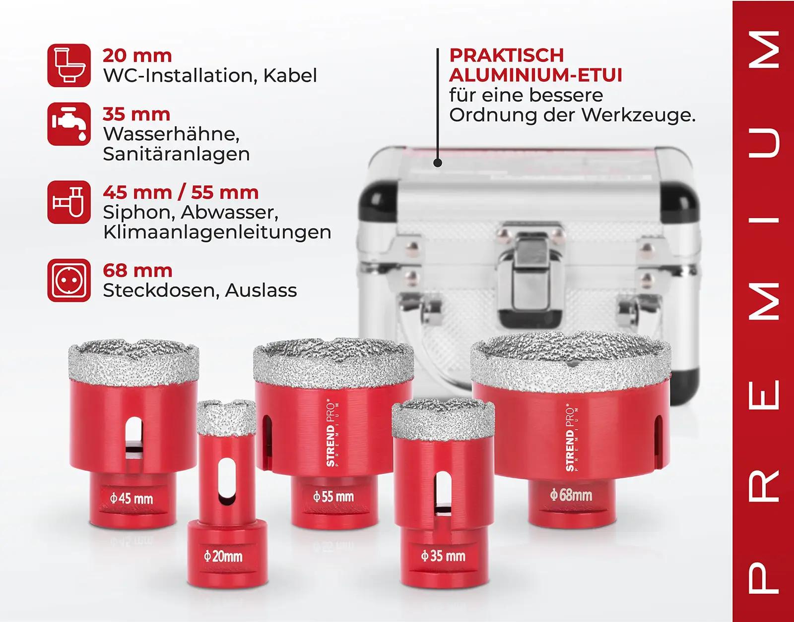 STREND PRO premium teemantpuuride komplekt plaatidele ja klaasile – detailne vaade