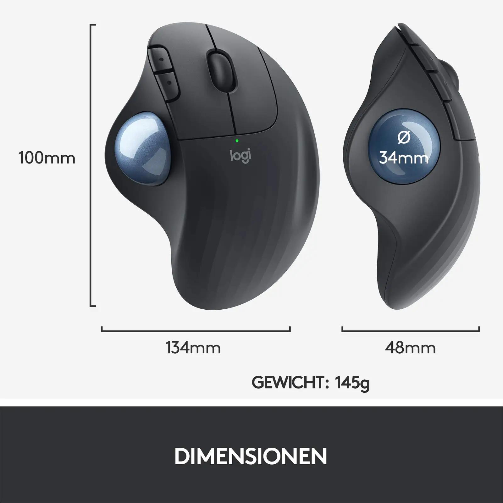 Logitech ergonoomiline ERGO M575 – mugav pöidla juhtimine – detailne vaade