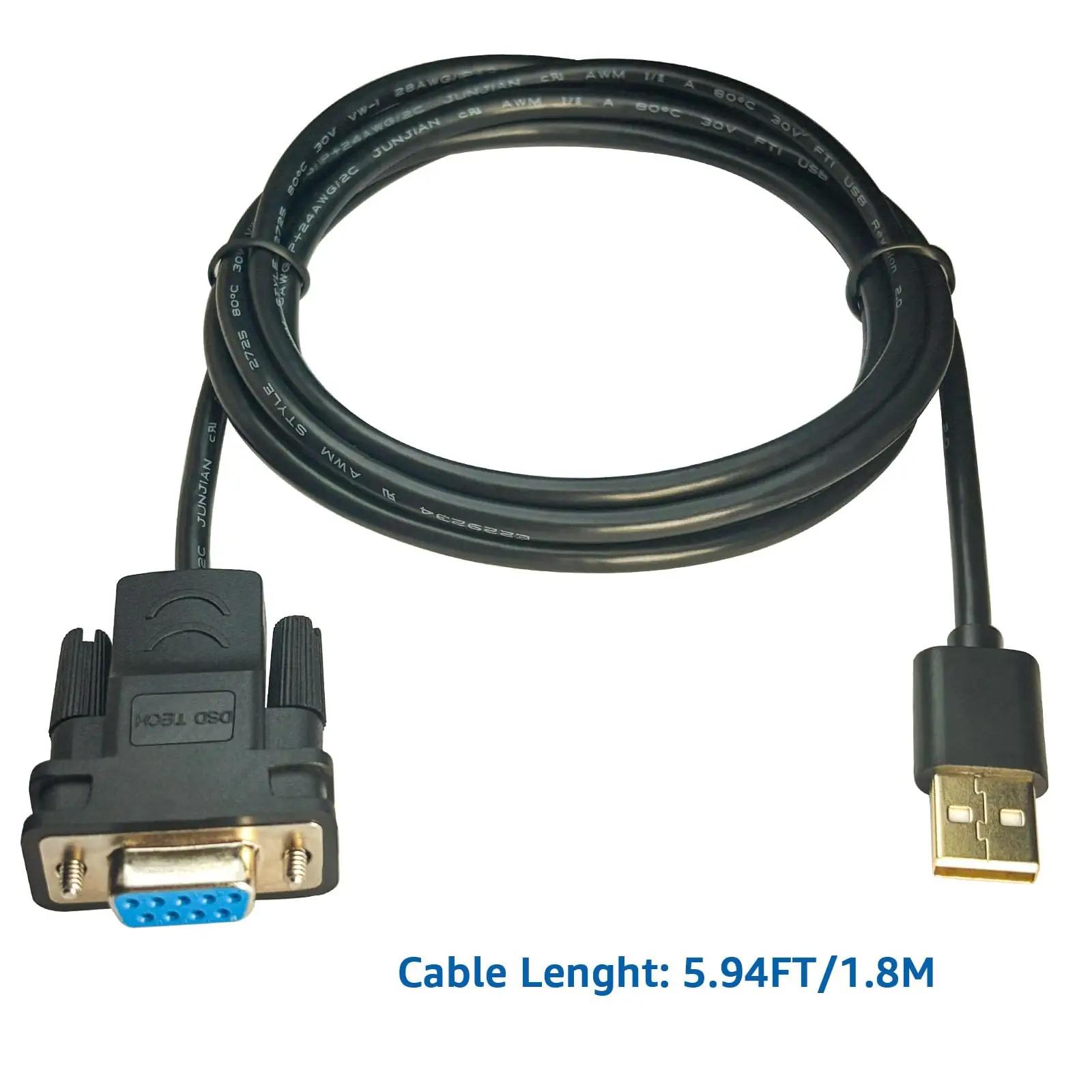 DSD TECH vastupidav USB–RS232 kaabel professionaalseks kasutuseks – pakend ja tarvikud