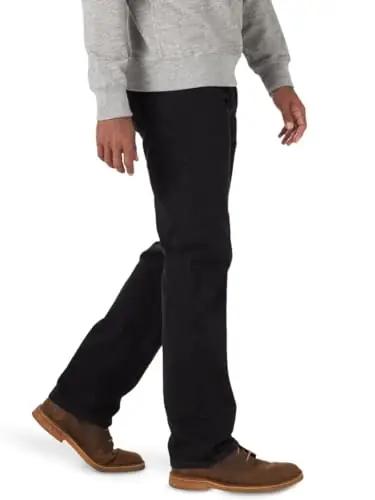 Wrangler Authentics mugavad mustad Regular Flex teksapüksid – detailne vaade
