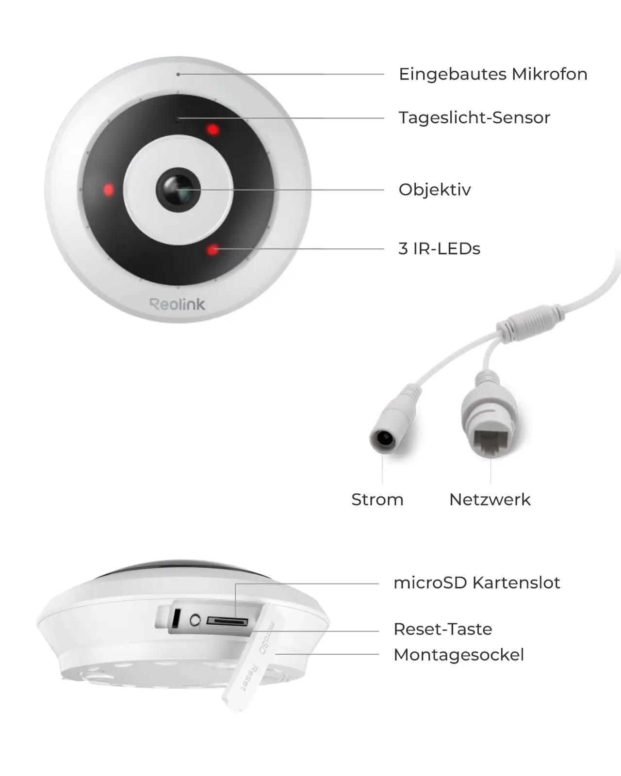 Reolink valge sise‑kaamera 6MP fisheye 360° panoraam – pilt 9