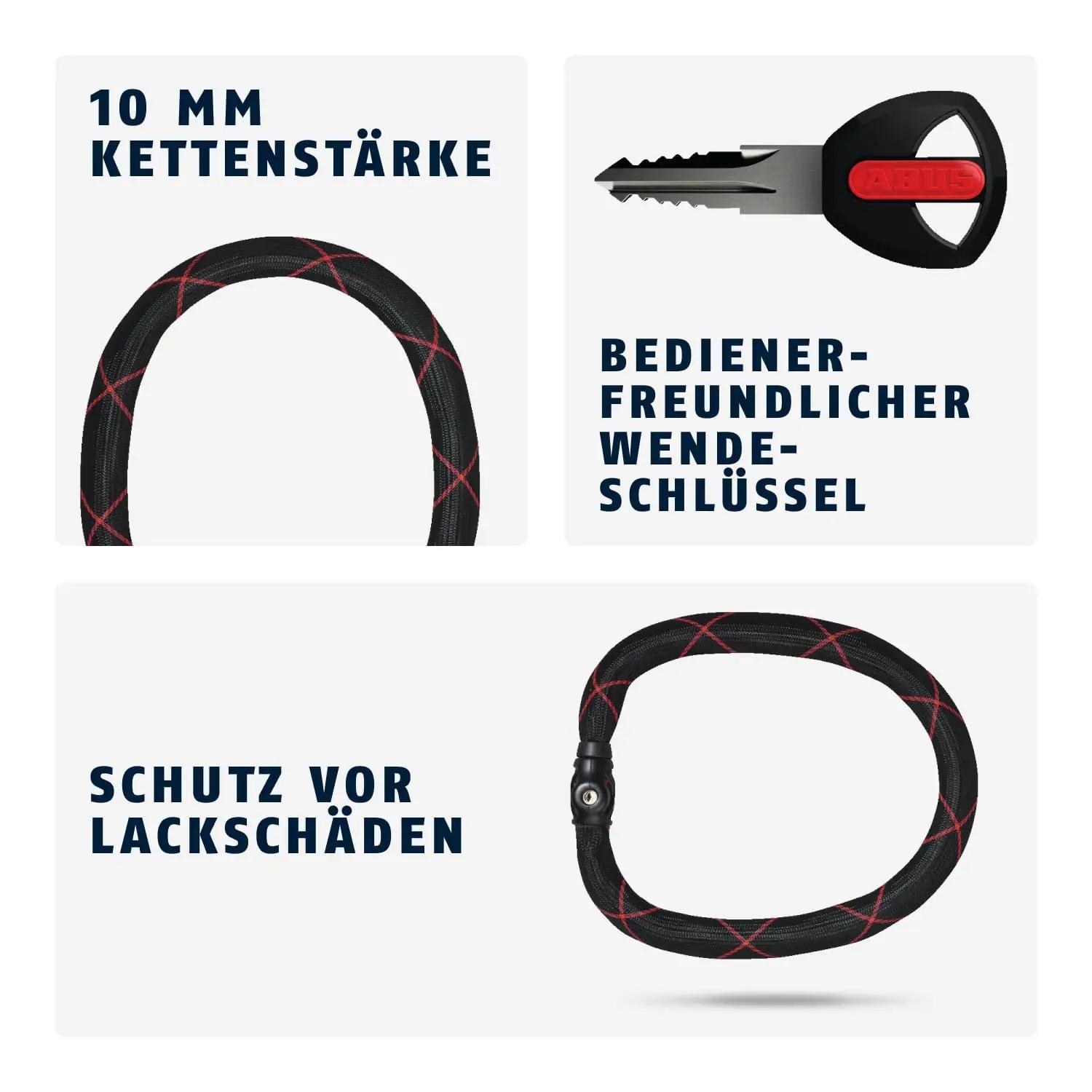 ABUS vastupidav ketilukk 110 cm – turvaline rattalukk – kasutusnäide