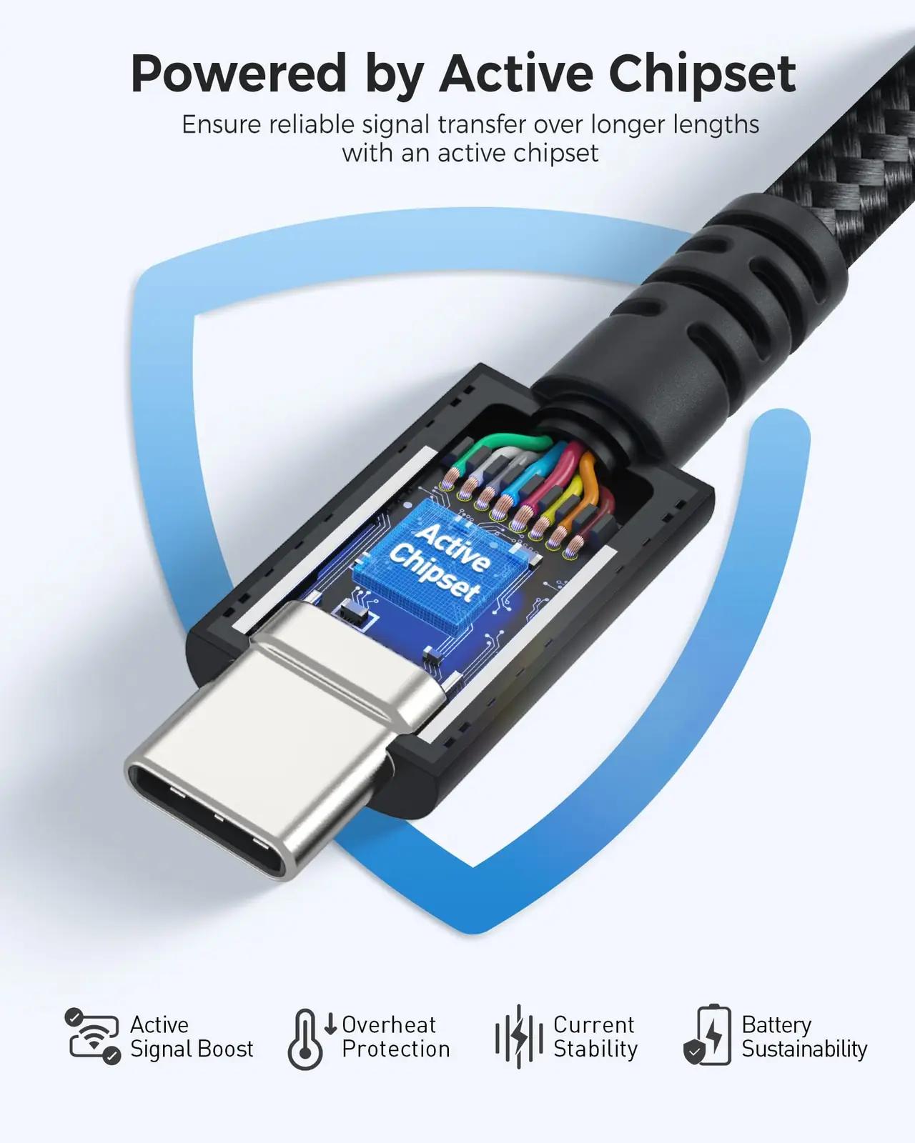 Cable Matters vastupidav 2m Thunderbolt‑4 kaabel – 100W laadimine – pilt 6