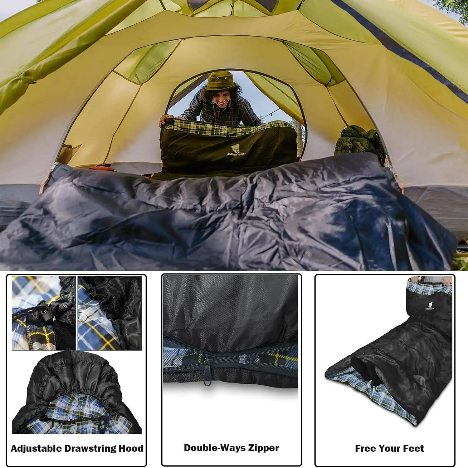 GEERTOP mugav XXL flanellist telgisärkune magamiskott 220×100 – kasutusnäide
