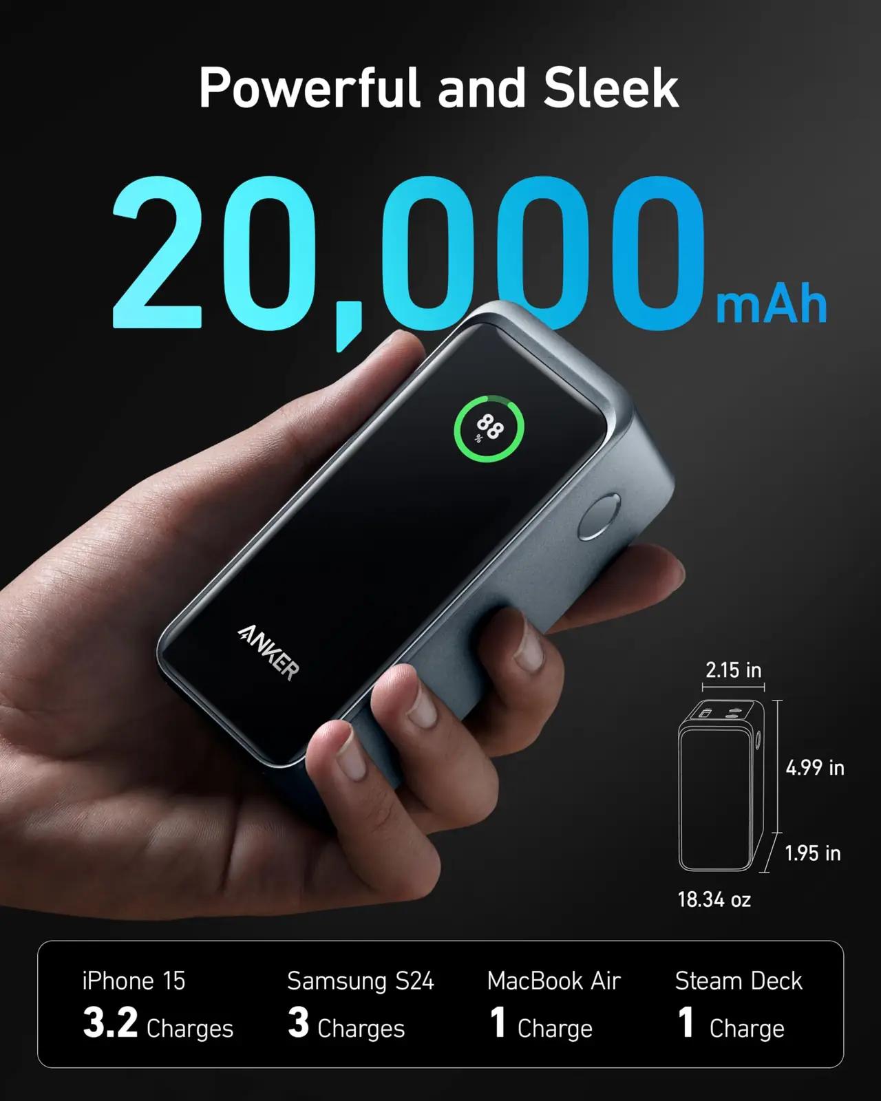 Anker 20 000 mAh tugev powerbank — kiire laadimine matkaks – kasutusnäide