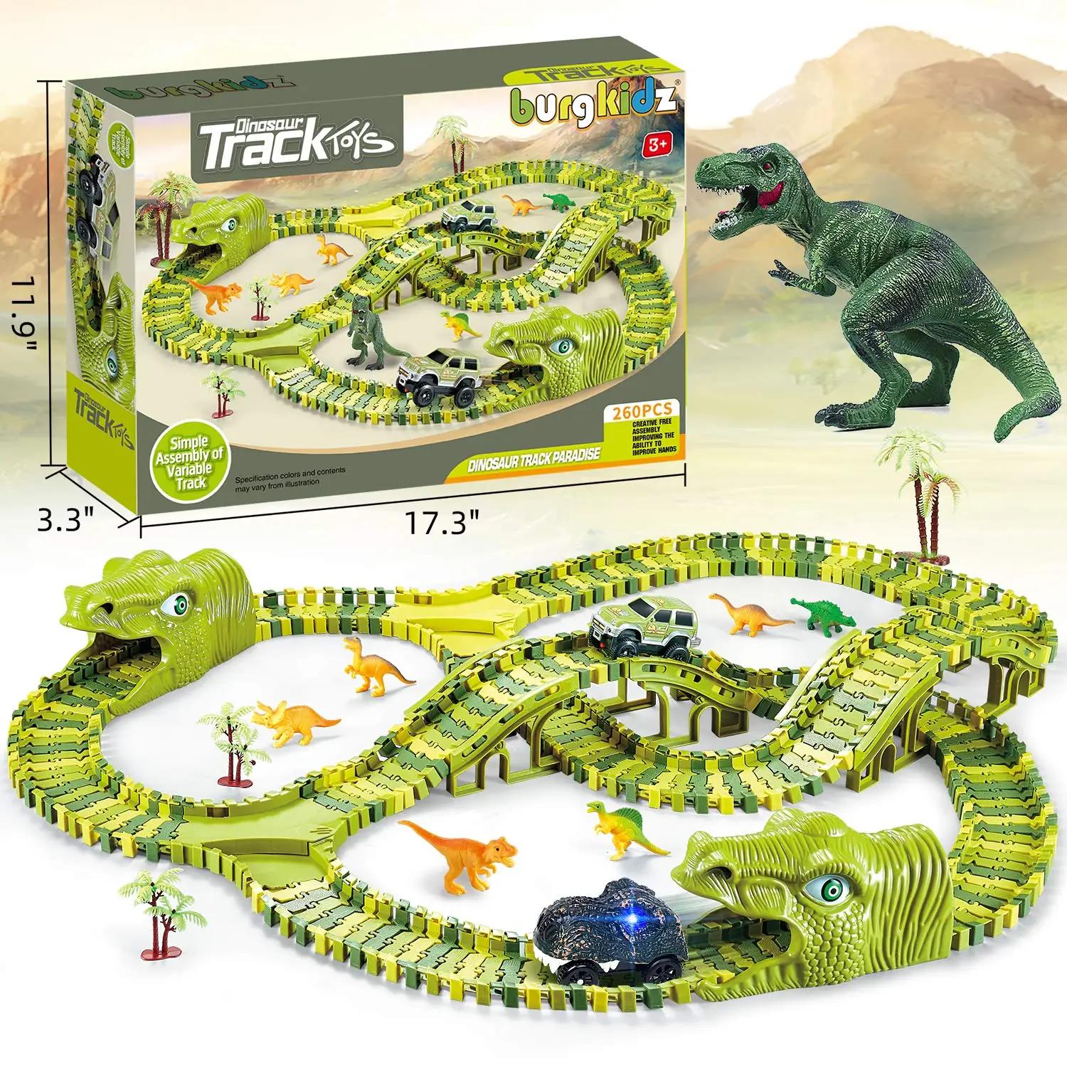 burgkidz värvikas dinosaurus-rada mängukomplekt lastele – pilt 6