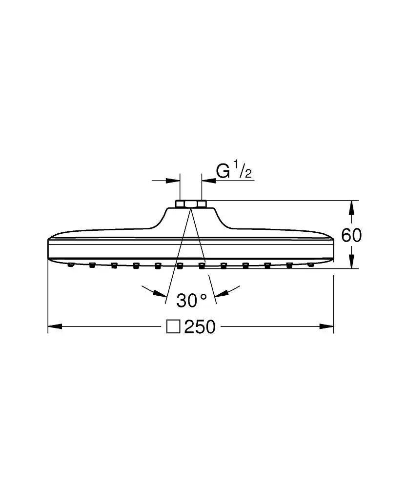 GROHE kromist vihmadušš 25×25 cm — veesäästlik ja stiilne – pilt 7