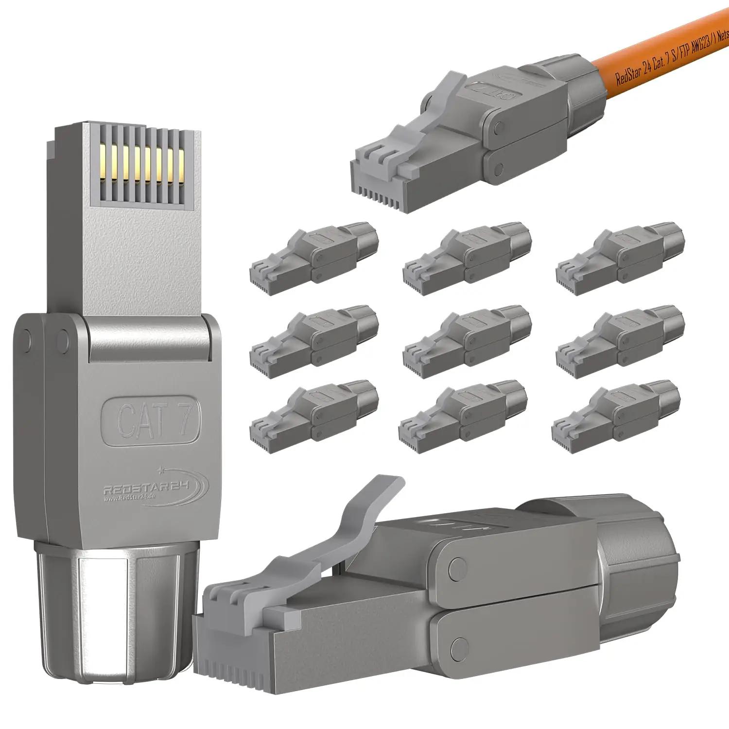 RedStar24 tugevast messingist CAT7 RJ45 pistik