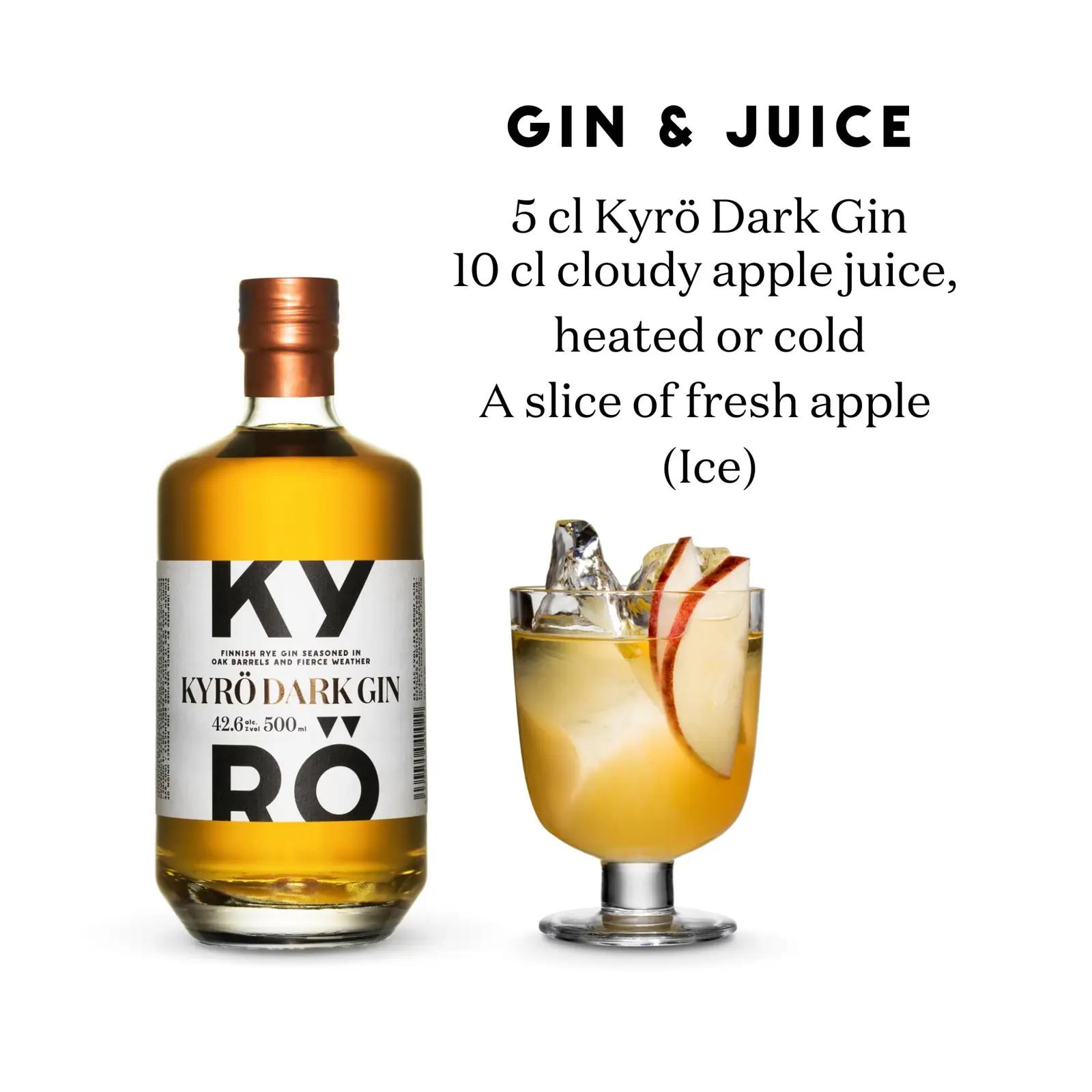 Kyrö tumedast tammest gin — rafineeritud rukkiaroom ja kink – kasutusnäide