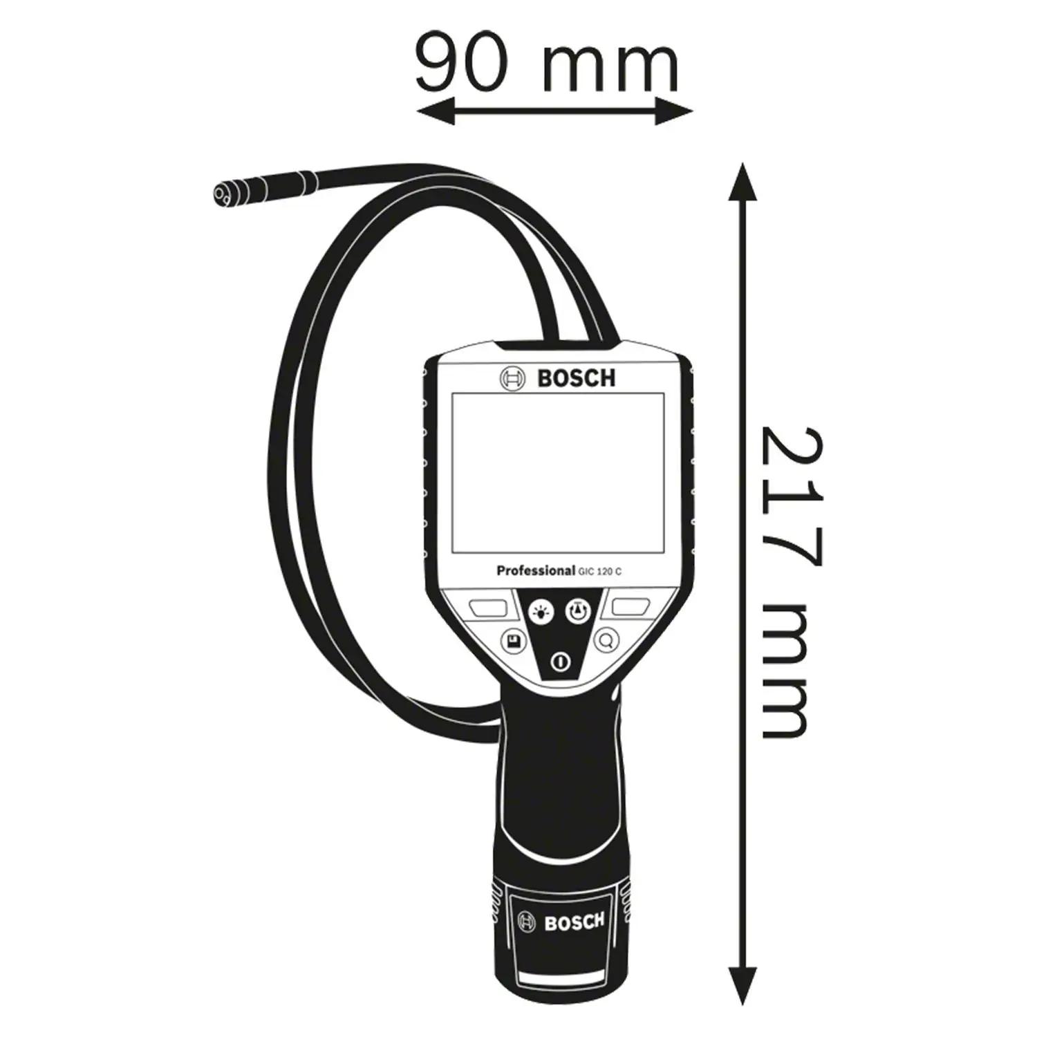 Bosch Professional inspektsioonikaamera GIC 120 C – pakend ja tarvikud