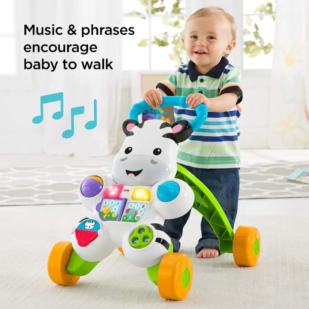 Fisher-Price plastikust zebra käimisabi – õppiv mänguasi – kasutusnäide