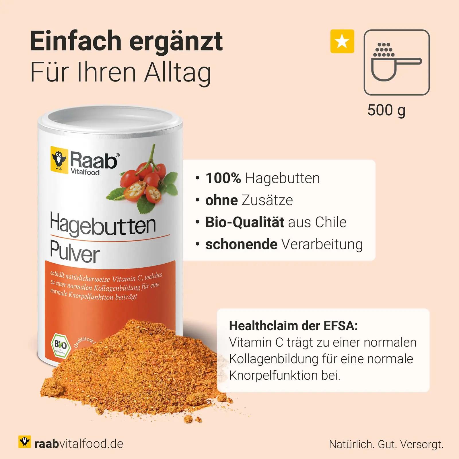 Raab Vitalfood orgaaniline hagebuttepulber — liigeste ja – kasutusnäide