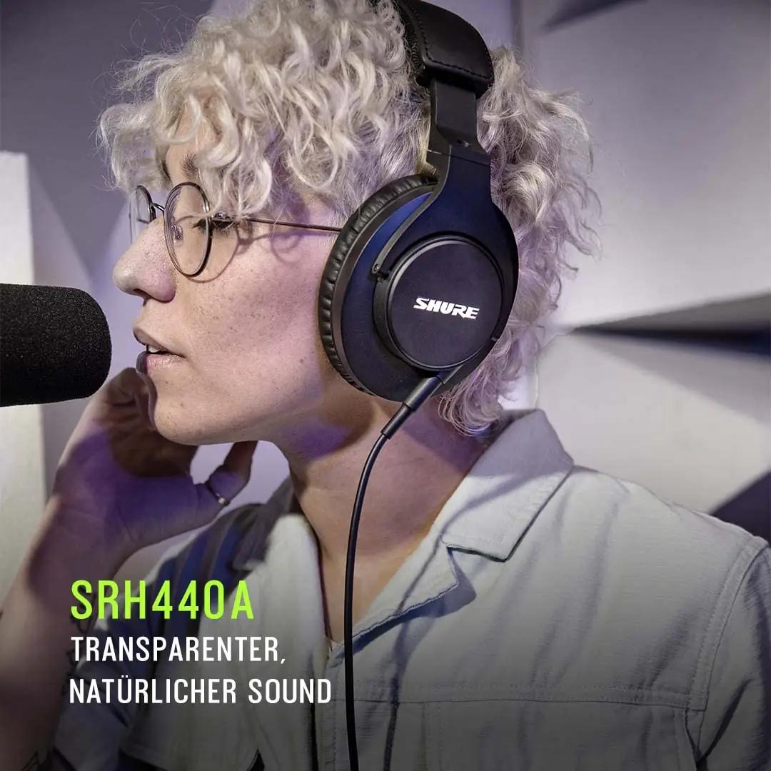 Shure stuudiokõrvaklapid SRH440A — mugav materjal ja täpne heli – pakend ja tarvikud