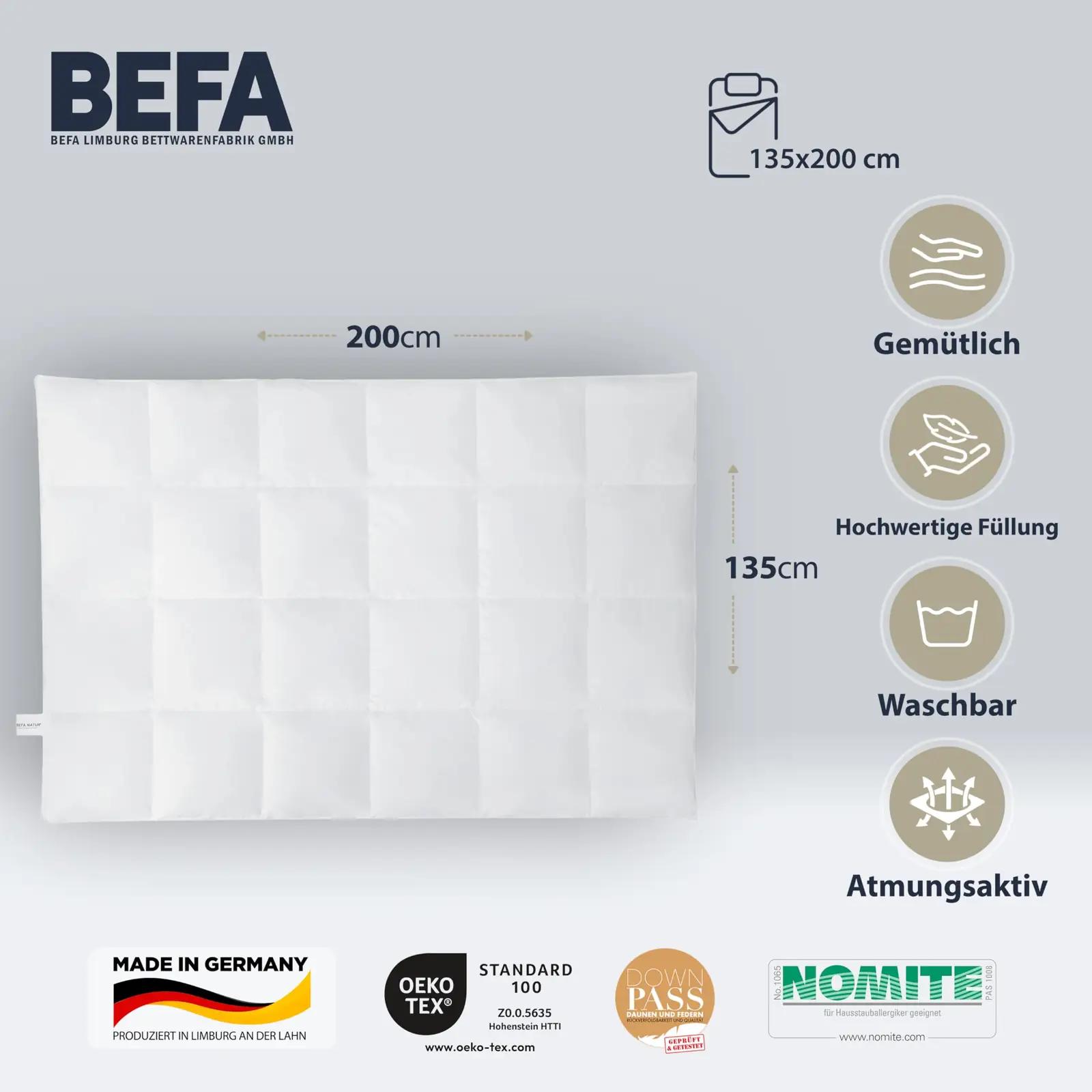 BEFA NATUR talvevoodi tekk 135×200 cm — soe suleline muretu uni – pakend ja tarvikud
