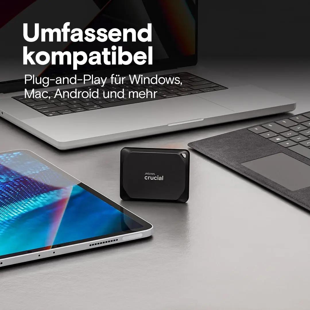 Crucial X10 Pro 4TB alumiiniumkorpus – kiire ja vastupidav – lisavaade