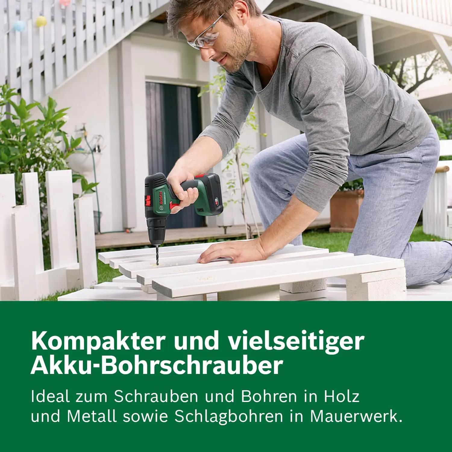 Bosch vastupidav akupuur 18V kahe akuga, mugav käepide – pakend ja tarvikud